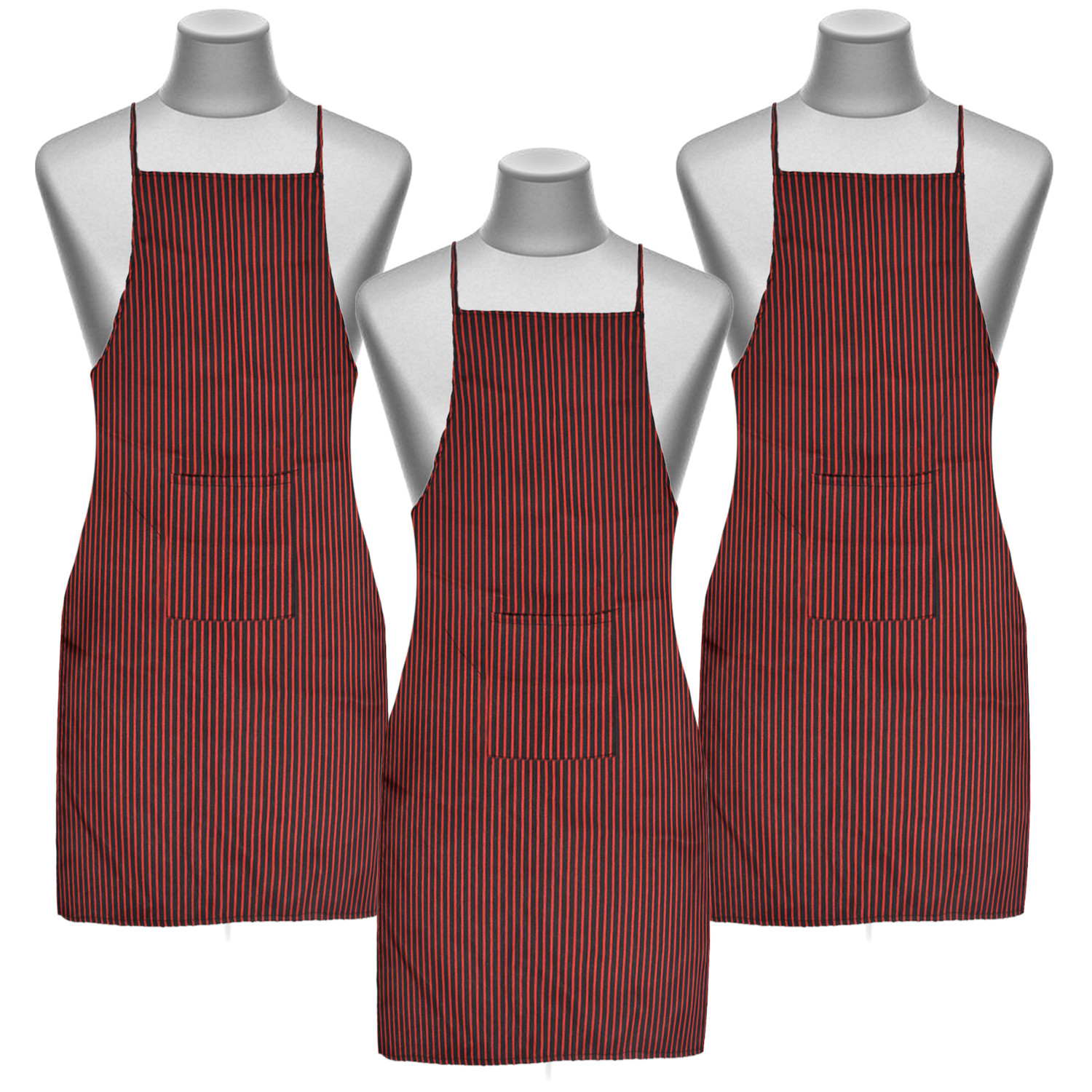Kuber Industries Linning Printed Apron with 1 Front Pocket (Black & Maroon)