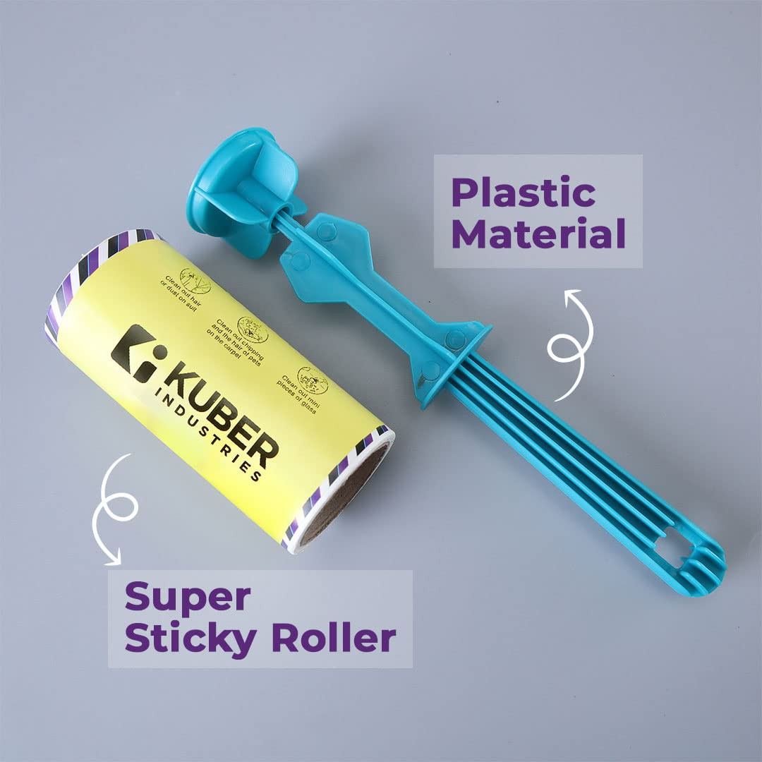 Kuber Industries Lint Remover | Super Sticky Lint Roller | Easy | Lint Roller for Clothes | Lint Roller for Pet Hair | 60 Sheets (1 Roller)