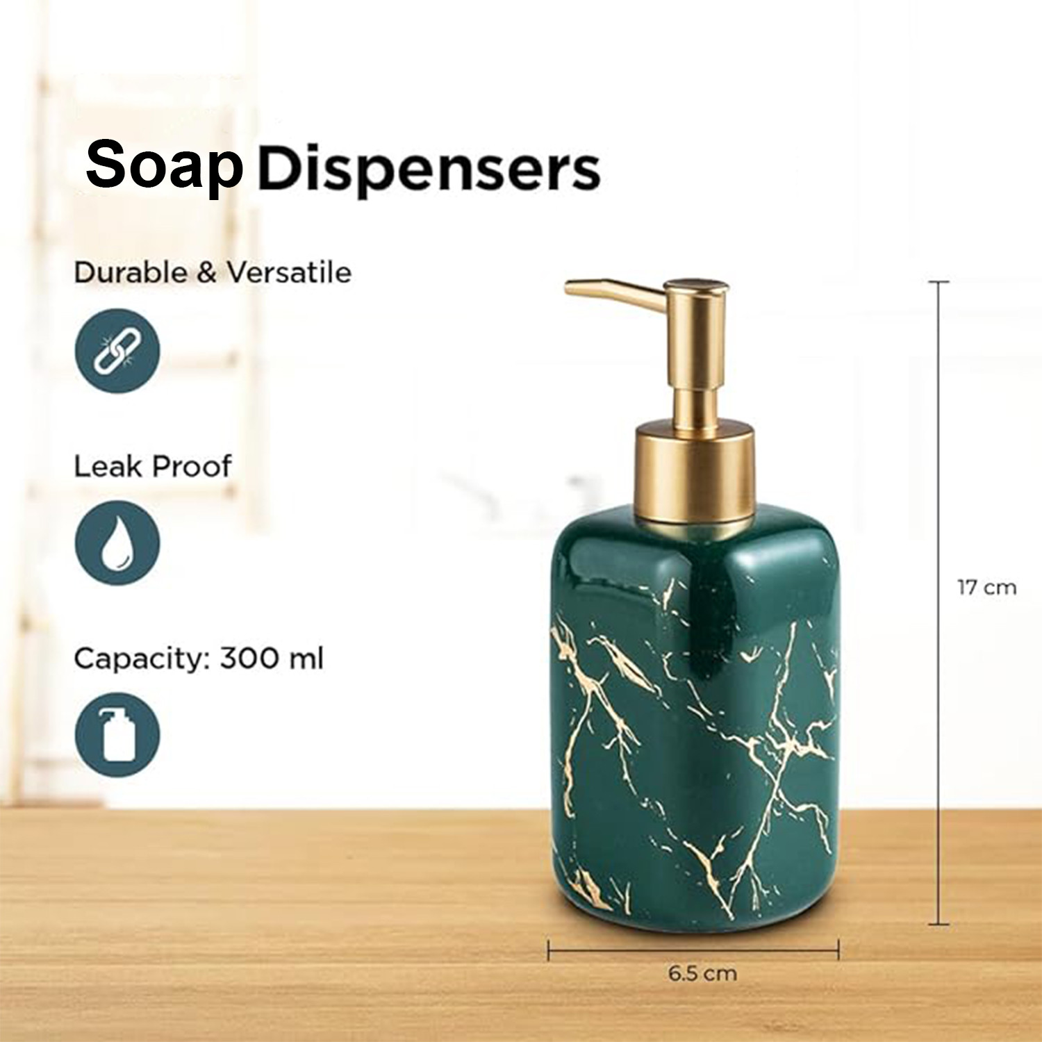 Kuber Industries Liquid Soap Dispenser | Handwash Soap Dispenser | Soap Dispenser for Wash Basin | Shampoo Dispenser Bottle | Bathroom Dispenser Bottle | ZX024BK | 300 ml | Black