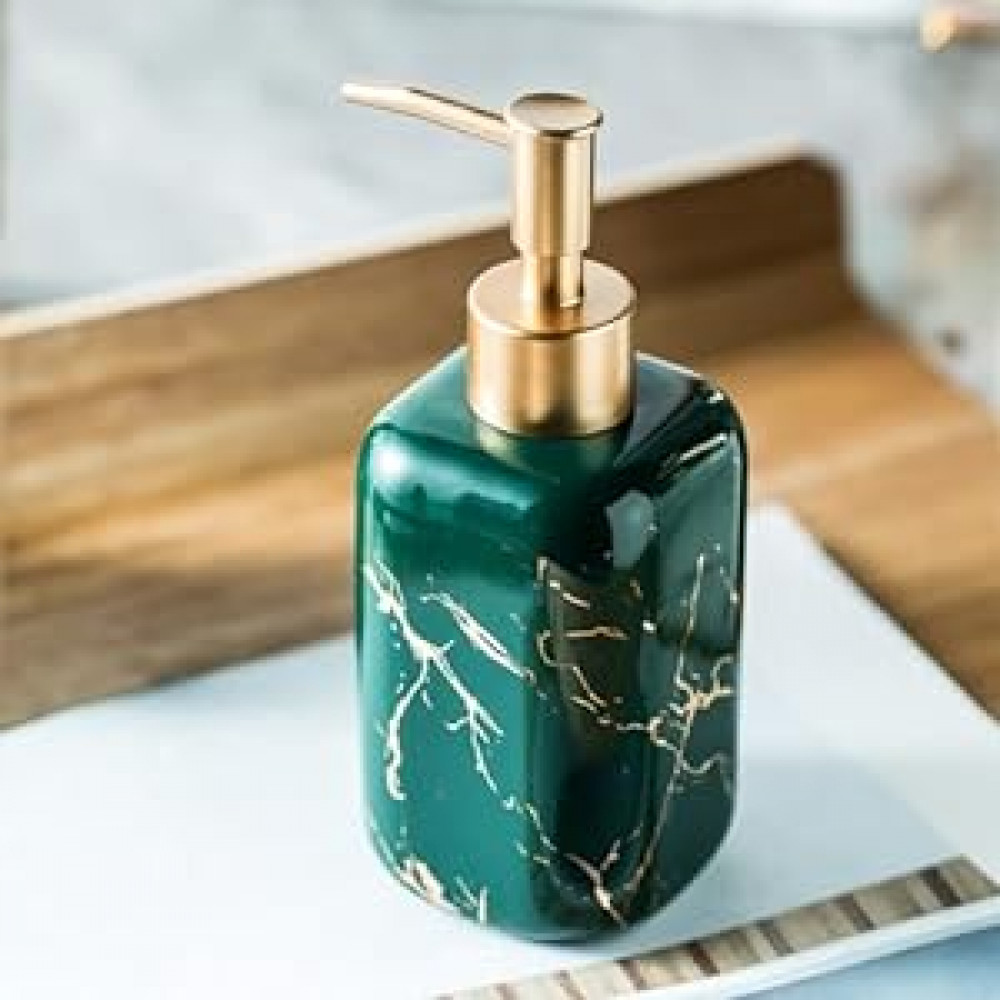 Kuber Industries Liquid Soap Dispenser | Handwash Soap Dispenser | Soap Dispenser for Wash Basin | Shampoo Dispenser Bottle | Bathroom Dispenser Bottle | 300 ml | Green