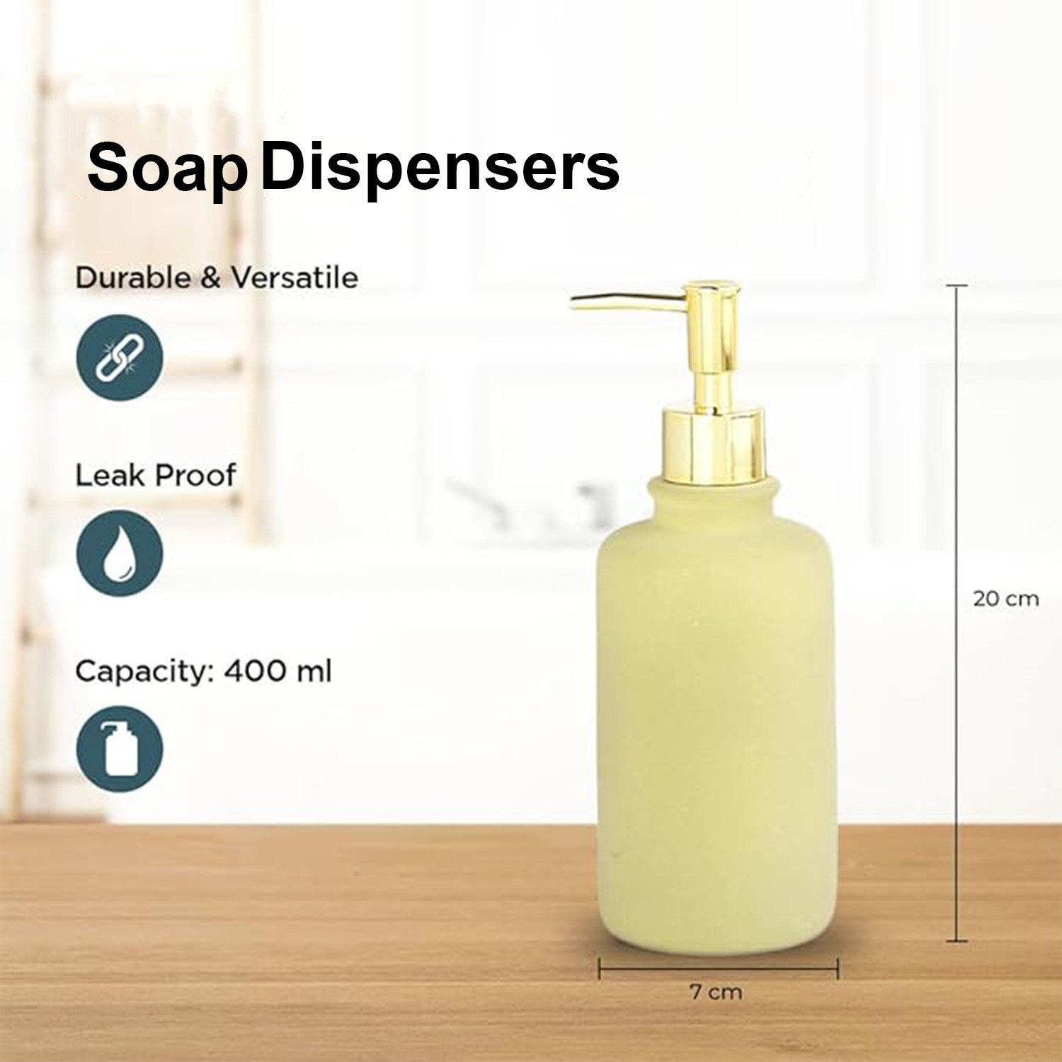 Kuber Industries Liquid Soap Dispenser | Handwash Soap Dispenser | Soap Dispenser for Wash Basin | Shampoo Dispenser Bottle | Bathroom Dispenser Bottle | JY00231GN | 400 ml | Green