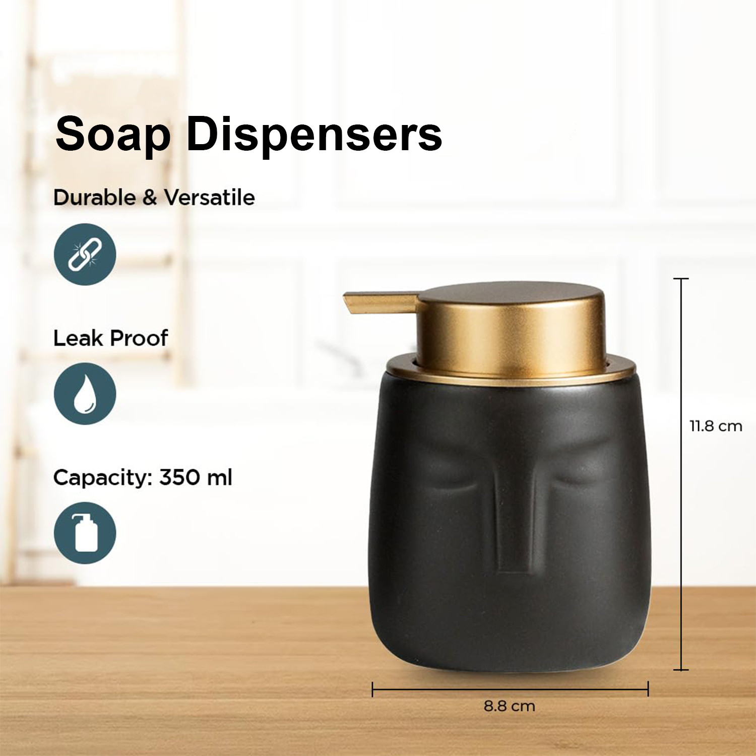 Kuber Industries Liquid Soap Dispenser | Handwash Soap Dispenser | Soap Dispenser for Wash Basin | Shampoo Dispenser Bottle | Bathroom Dispenser Bottle | ZX014GY | 350 ml | Gray