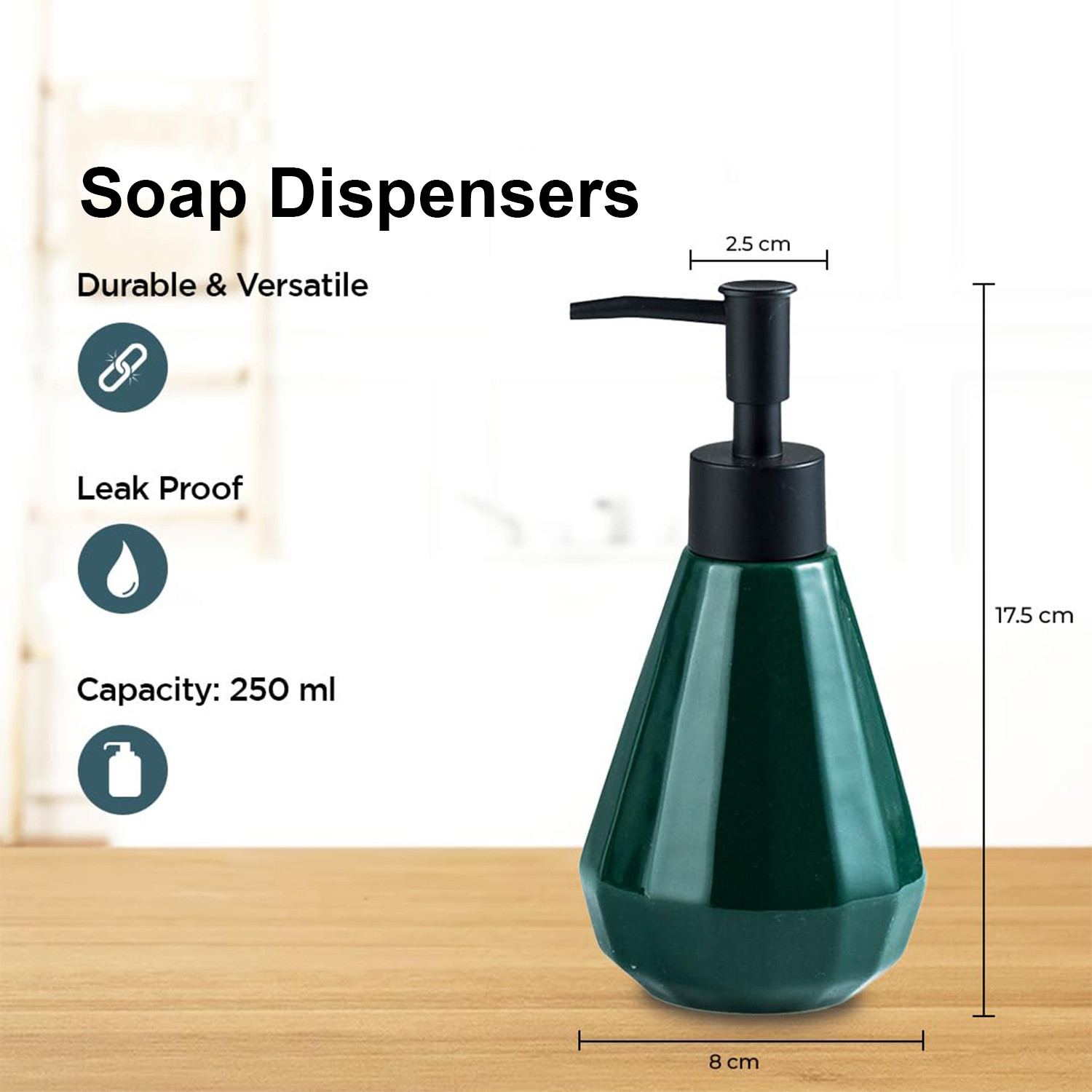 Kuber Industries Liquid Soap Dispenser | Handwash Soap Dispenser | Soap Dispenser for Wash Basin | Shampoo Dispenser Bottle | Bathroom Dispenser Bottle | 3 Piece | ZX060BK | 250 ml | Black