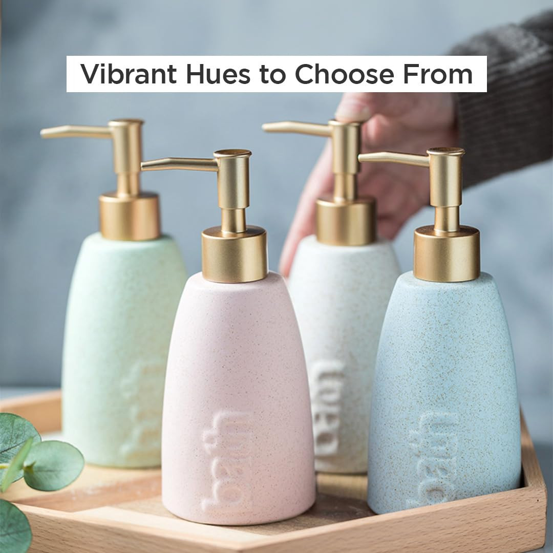 Kuber Industries Liquid Soap Dispenser | Handwash Soap Dispenser | Soap Dispenser for Wash Basin | Shampoo Dispenser Bottle | Bathroom Dispenser Bottle | 3 Piece | 320 ml | Blue