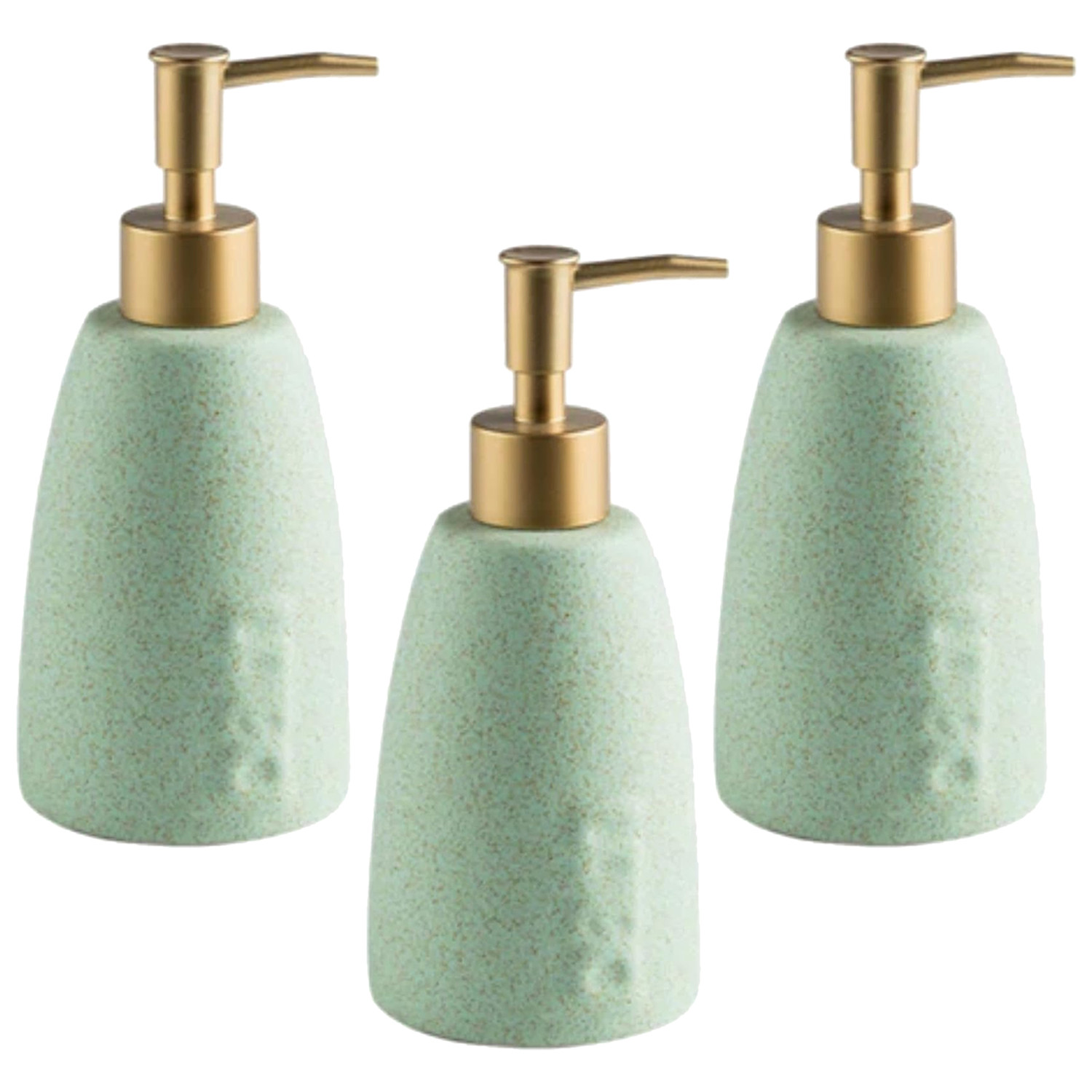 Kuber Industries Liquid Soap Dispenser | Handwash Soap Dispenser | Soap Dispenser for Wash Basin | Shampoo Dispenser Bottle | Bathroom Dispenser Bottle | 3 Piece | ZX044GN | 320 ml | Green