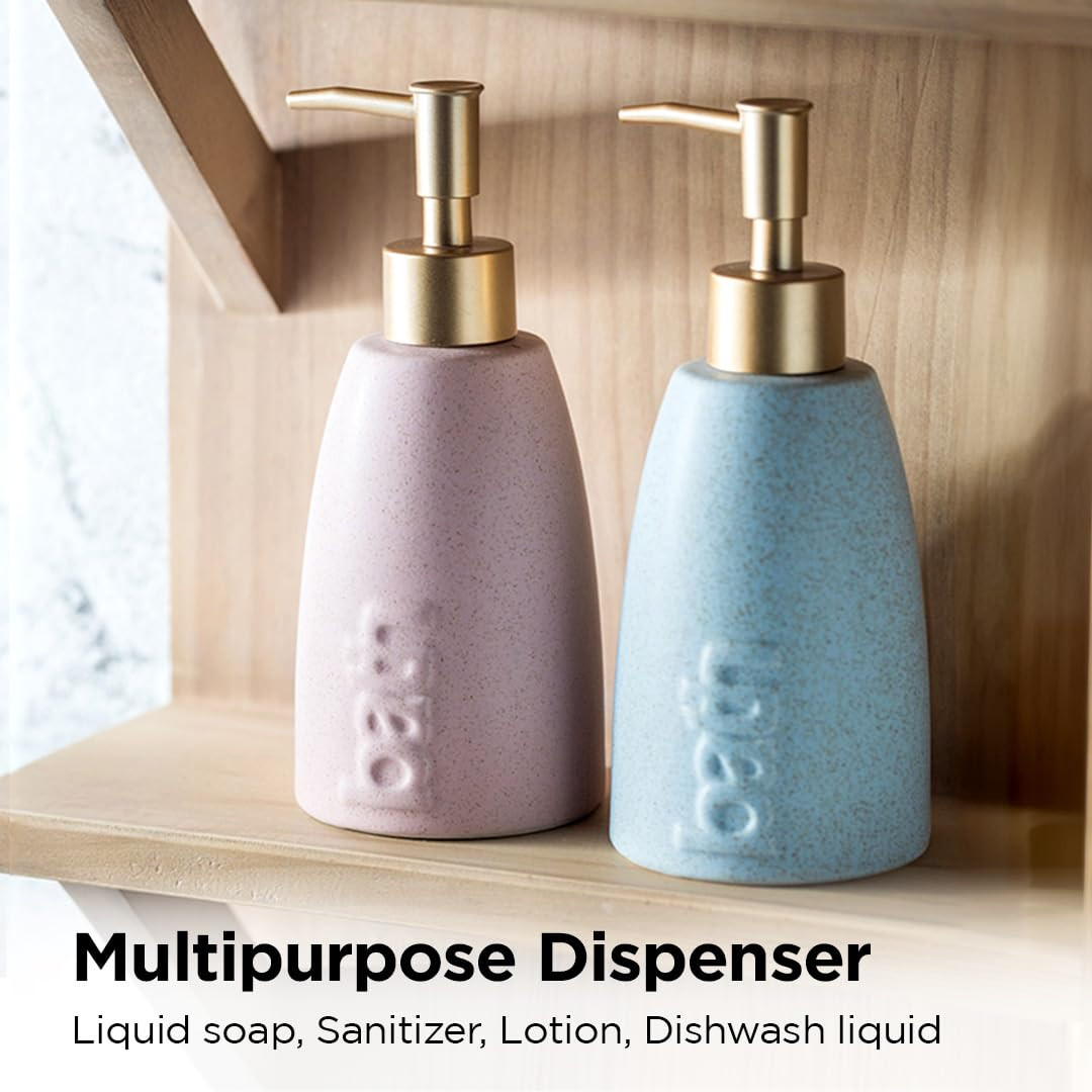 Kuber Industries Liquid Soap Dispenser | Handwash Soap Dispenser | Soap Dispenser for Wash Basin | Shampoo Dispenser Bottle | Bathroom Dispenser Bottle | 3 Piece | ZX044PK | 320 ml | Pink