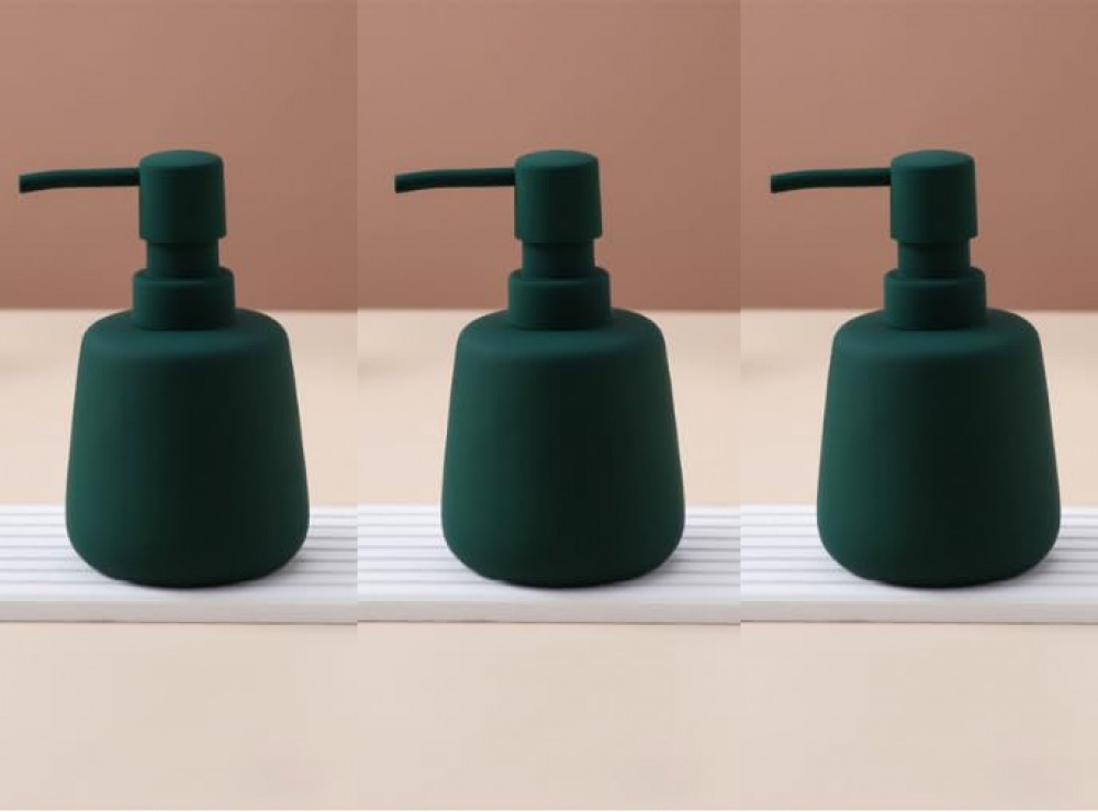 Kuber Industries Liquid Soap Dispenser | Handwash Soap Dispenser | Soap Dispenser for Wash Basin | Shampoo Dispenser Bottle | Bathroom Dispenser Bottle | 3 Piece | 260 ml | JY00159GN | Green