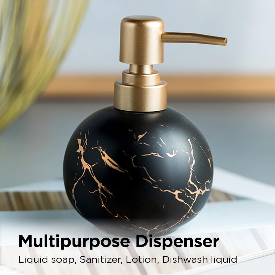 Kuber Industries Liquid Soap Dispenser | Handwash Soap Dispenser | Soap Dispenser for Wash Basin | Shampoo Dispenser Bottle | Bathroom Dispenser Bottle | 3 Piece | 300 ml | ZX022BK | Black