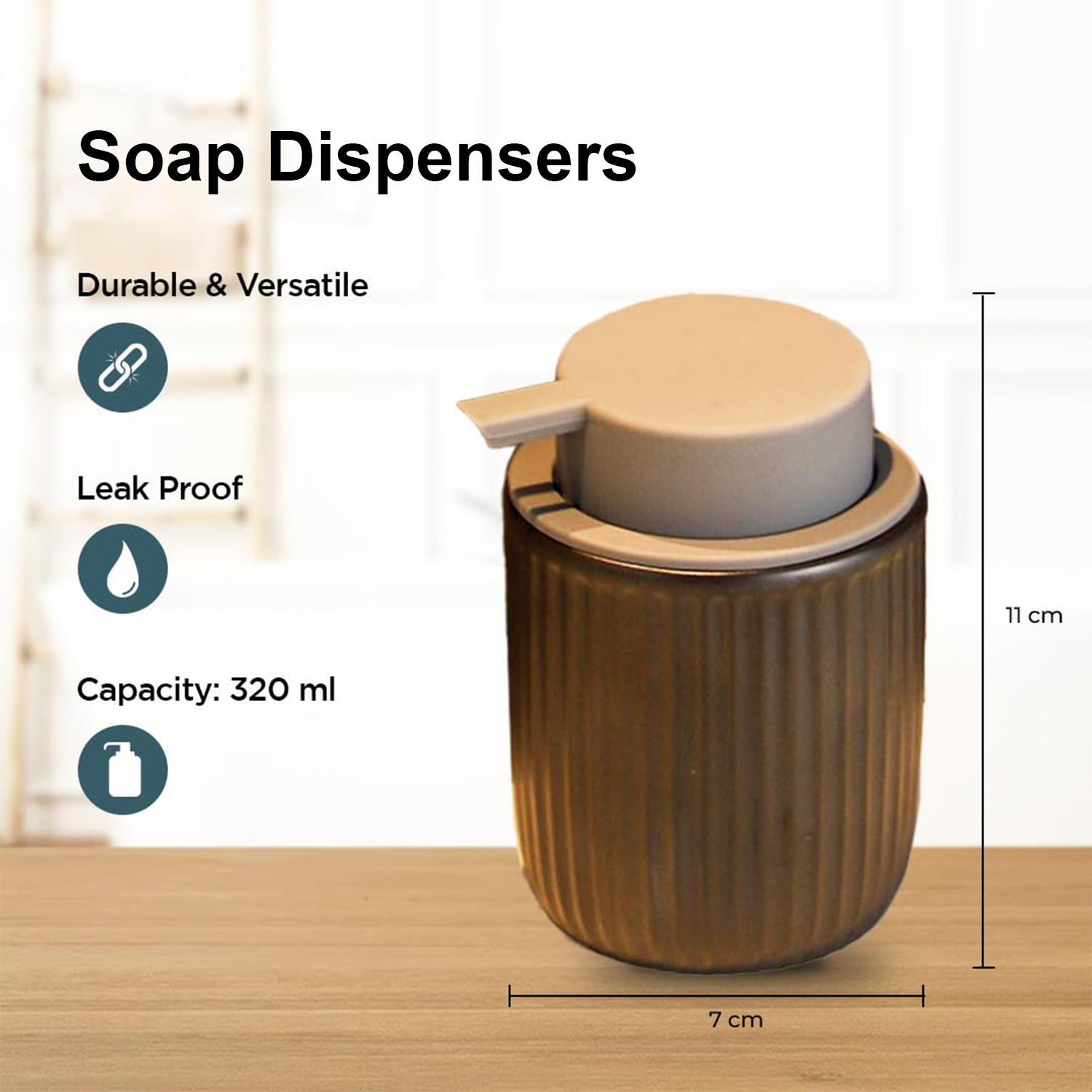 Kuber Industries Liquid Soap Dispenser | Handwash Soap Dispenser | Soap Dispenser for Wash Basin | Shampoo Dispenser Bottle | Bathroom Dispenser Bottle | 3 Piece | 320 ml | JY00162BK | Black
