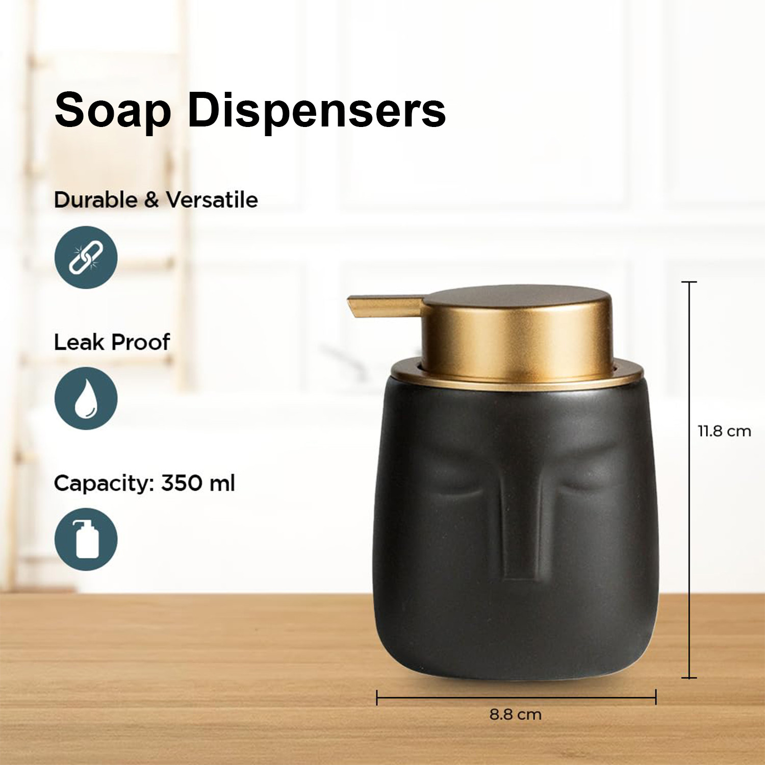 Kuber Industries Liquid Soap Dispenser | Handwash Soap Dispenser | Soap Dispenser for Wash Basin | Shampoo Dispenser Bottle | Bathroom Dispenser Bottle | 3 Piece | 350 ml | ZX014GY | Gray
