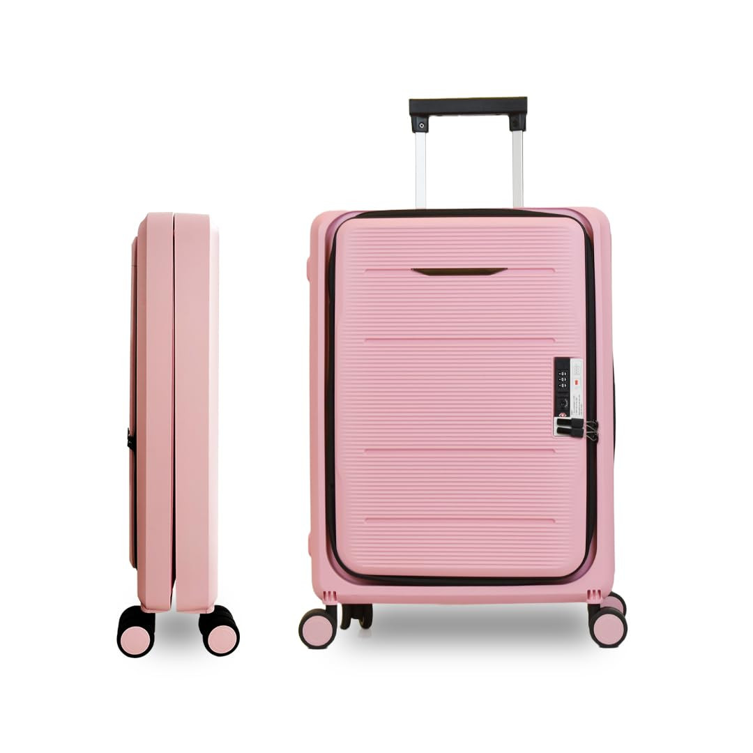 Kuber Industries Luggage Bag | Trolley Bags for Travel | Collapsible Luggage Bag | Travelling Bag | Trolley Bags for Suitcase | Lightweight Luggage Bag | 20 Inch | Rose Pink