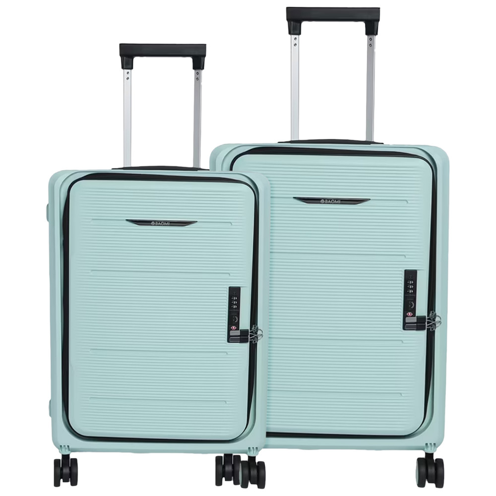 Kuber Industries Luggage Bag | Trolley Bags for Travel | Collapsible Luggage Bag | Travelling Bag | Trolley Bags for Suitcase | Lightweight Luggage Bag | 20M-24M Inch | Light Mint