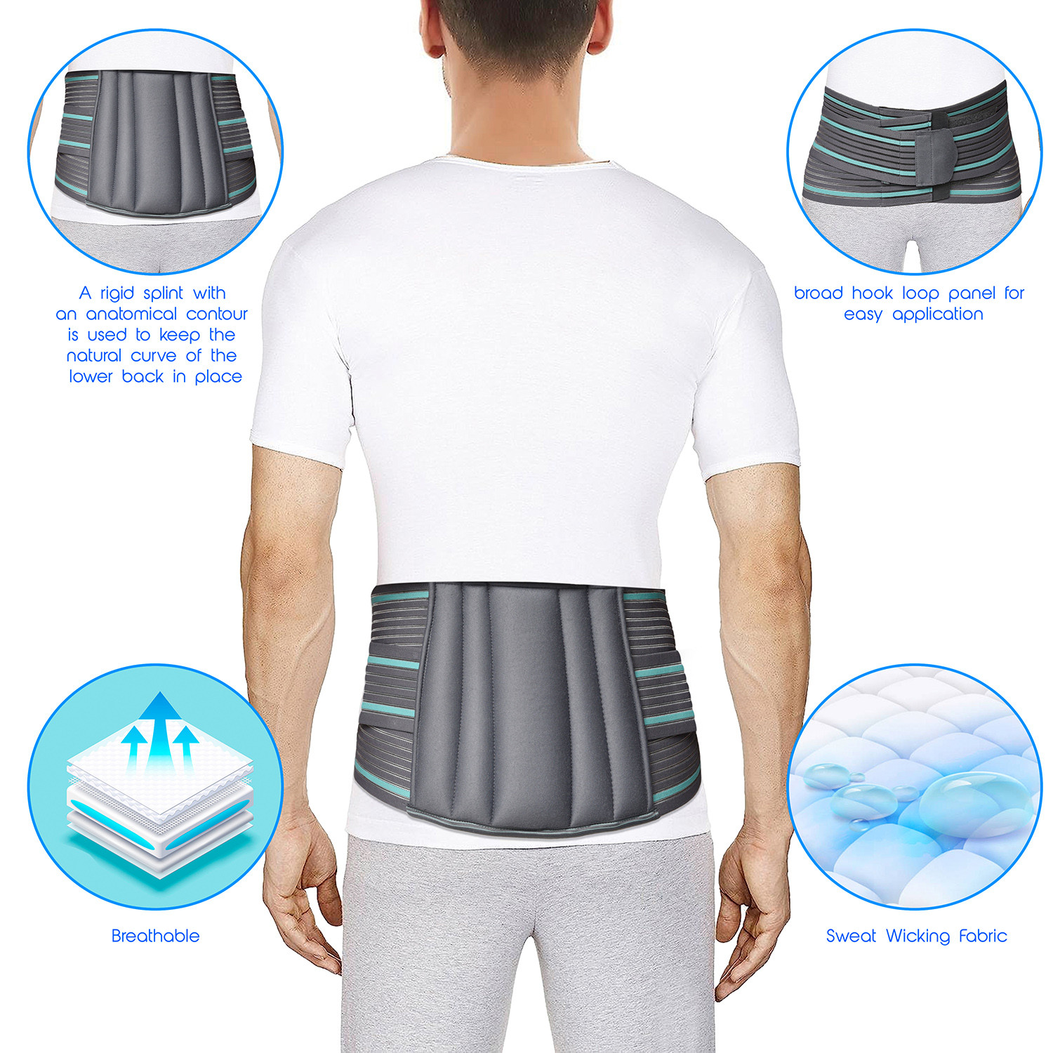 Kuber Industries Lumbar Sacral Belt | Spondylitis Back Pain Belt | Pregnancy Belt | Contoured Belt | Fat Reduction Belt | Lumbo Sacral Belt | Size-M | Gray