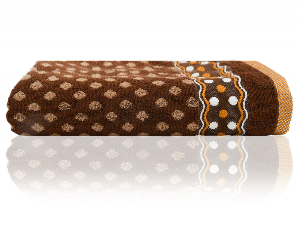 Kuber Industries Luxurious Dot Printed Soft Cotton Bath Towel Perfect for Daily Use, 30&quot;x60&quot; (Brown)