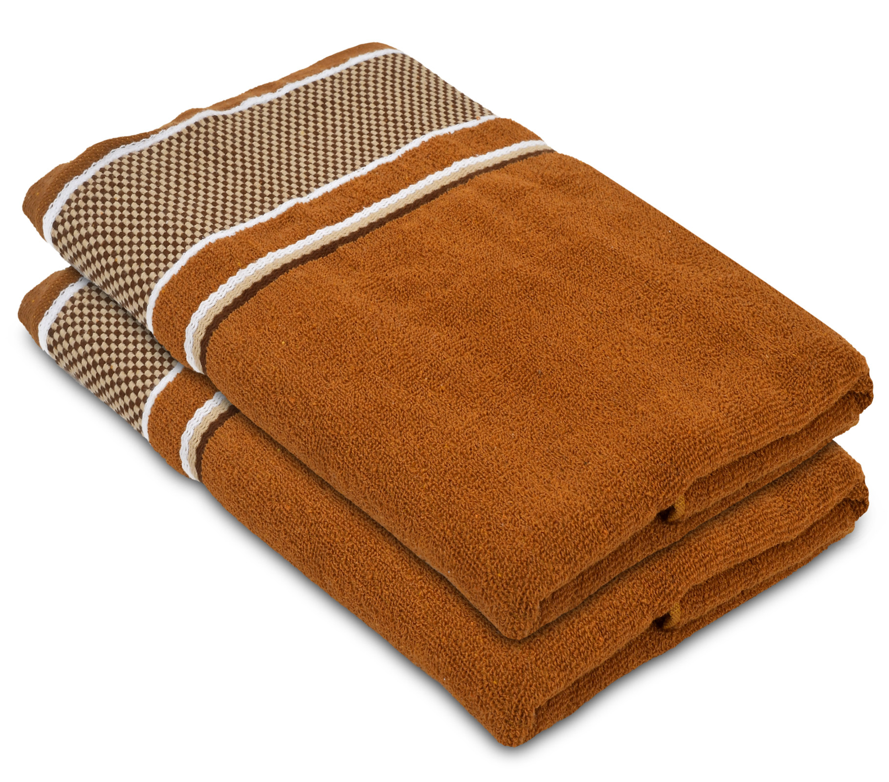 Kuber Industries Luxurious, Soft Cotton Bath Towel With Check Border, 30