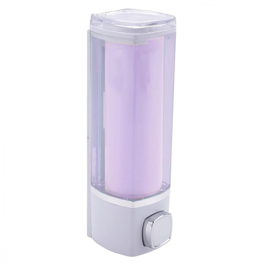Kuber Industries Manual Shampoo &amp; Soap Dispenser | Wall Mounted | Soap Dispenser for Kitchen &amp; Bathroom | Refillable, Lightweight &amp; Durable | Easy to Clean | Purple Color