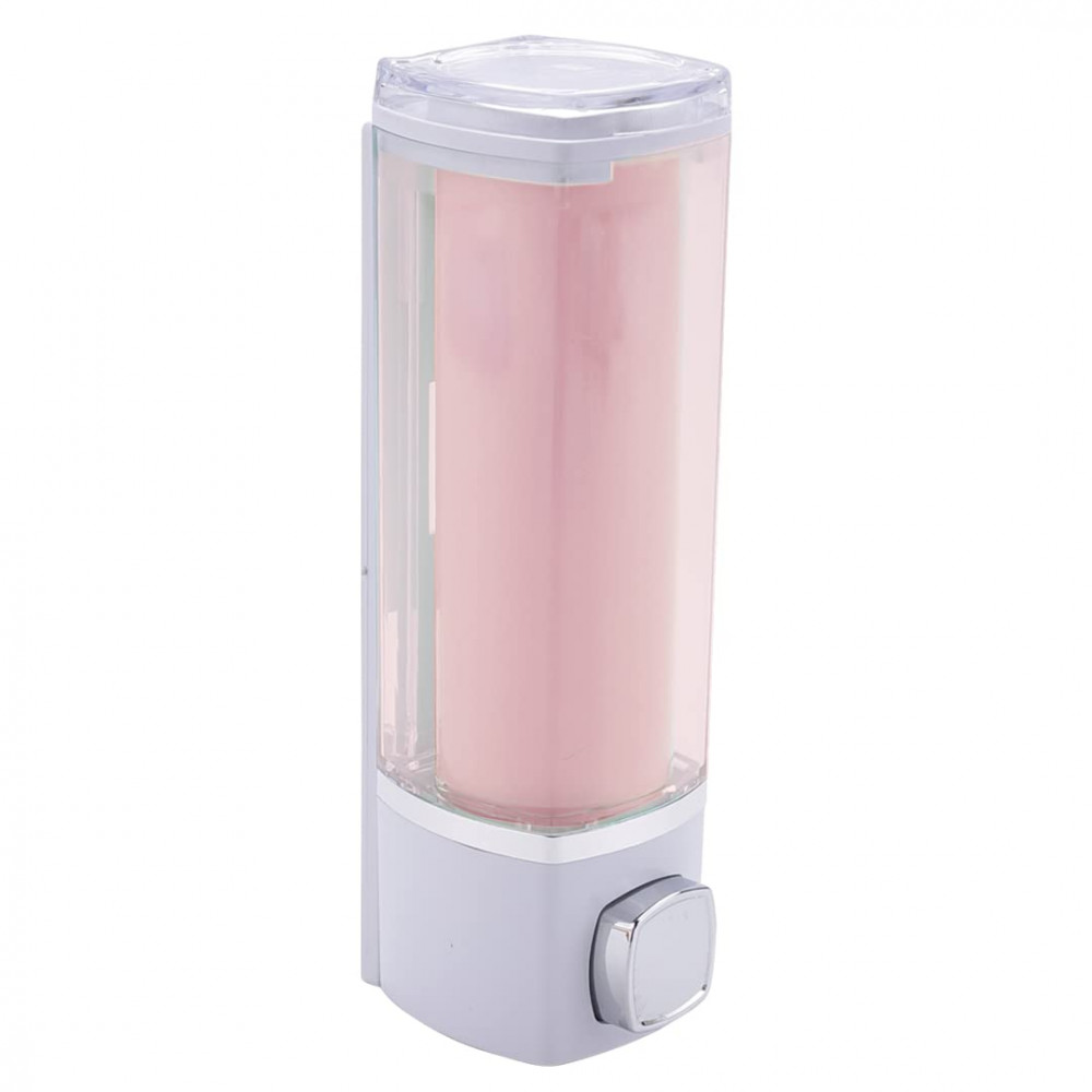 Kuber Industries Manual Shampoo &amp; Soap Dispenser | Wall Mounted | Soap Dispenser for Kitchen &amp; Bathroom | Refillable, Lightweight &amp; Durable | Easy to Clean | Pink Color