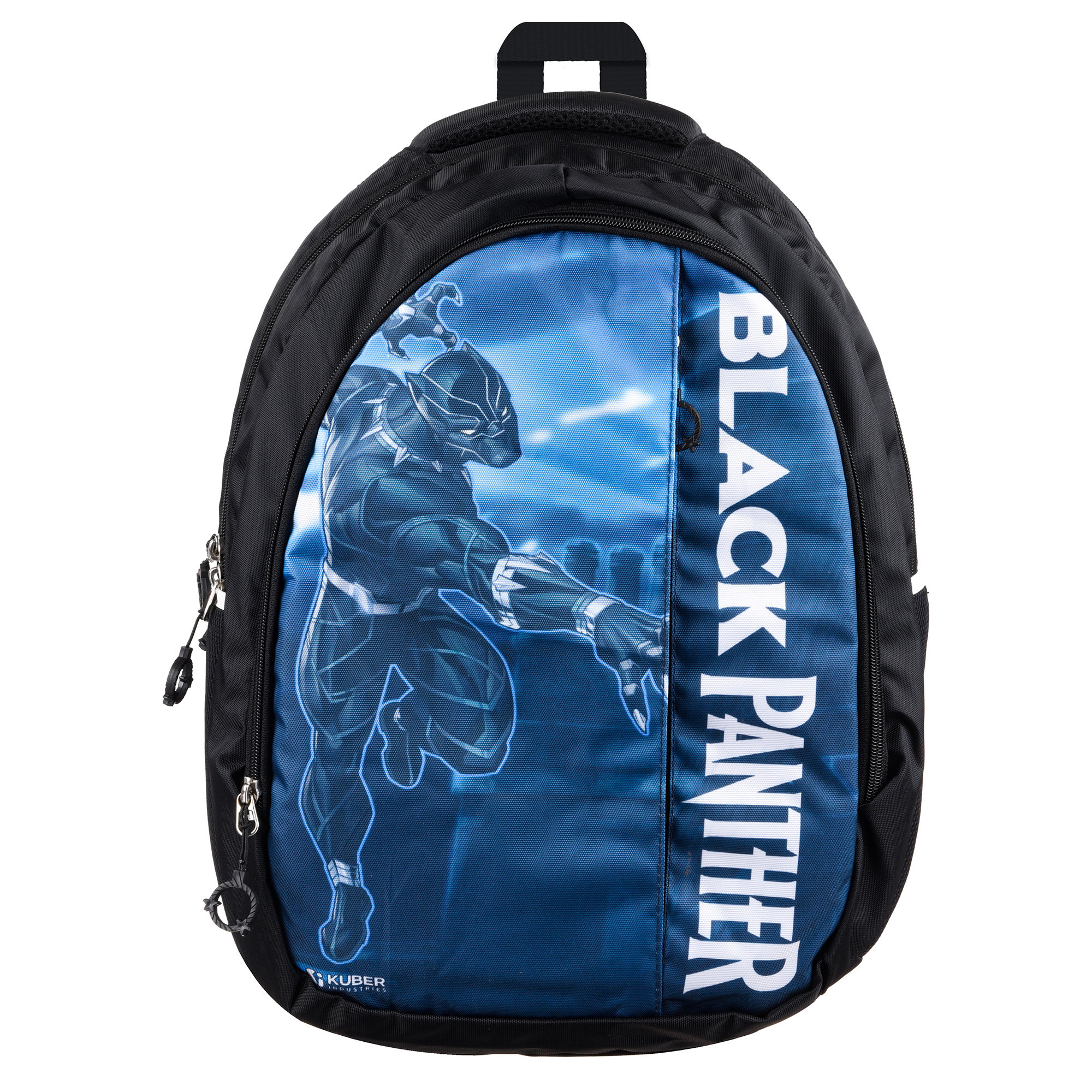 Kuber Industries Marvel Black Panther School Bags | Kids School Bags | Collage Bookbag | Travel Backpack | School Bag for Girls & Boys | School Bag with 5 Compartments | Include Bag Cover | Black