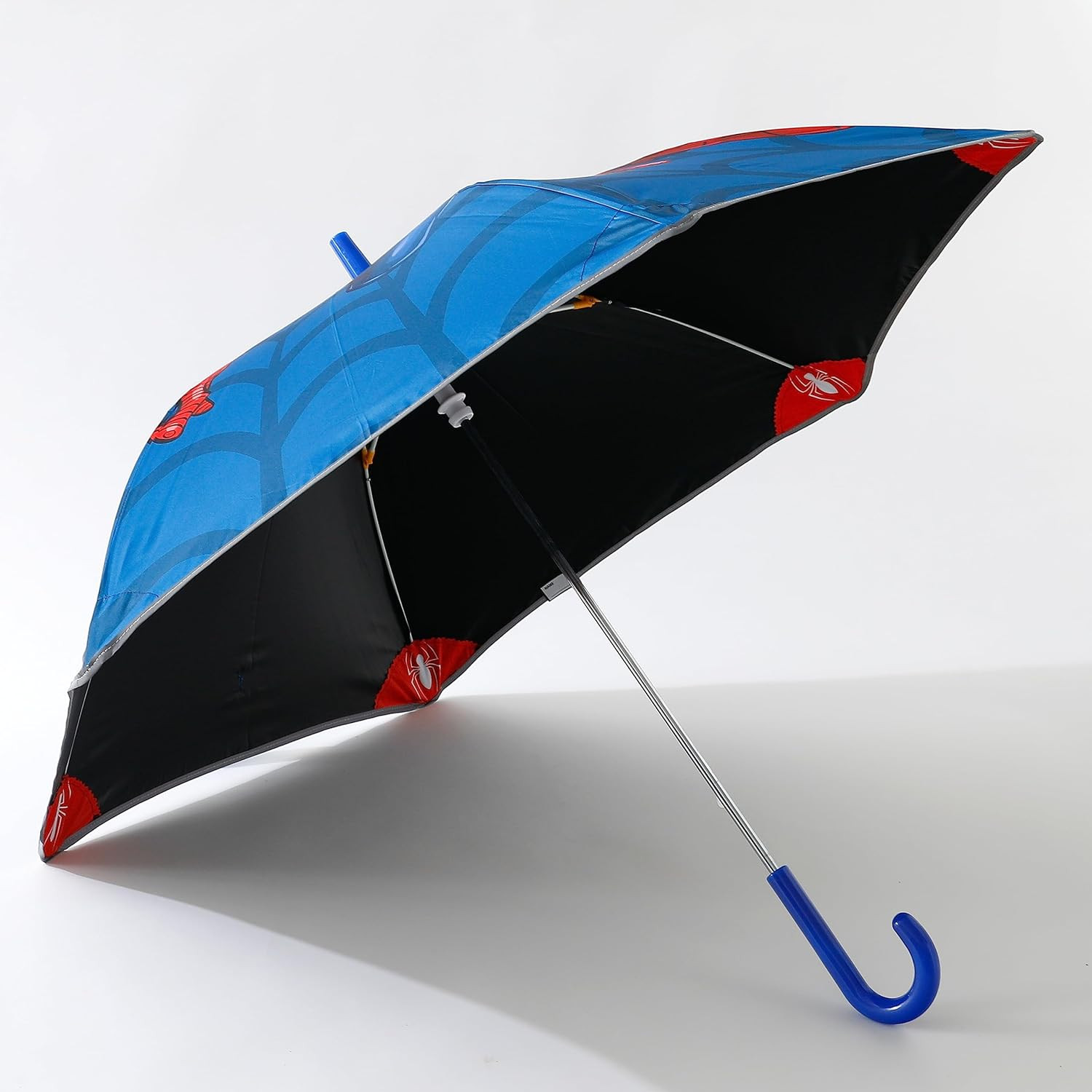 Kuber Industries Marvel Spidermen Print Umbrella For Kids|Automatic Umbrella For Rain (Blue)