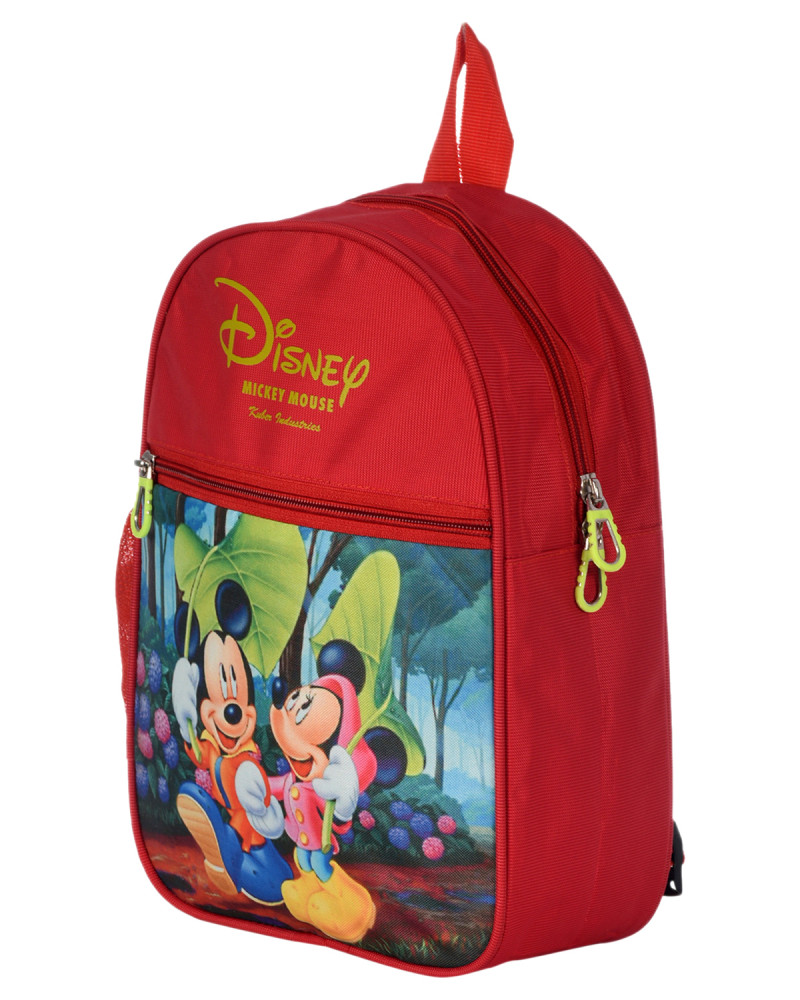Kuber Industries Mickey &amp; Minnie Print Kids Backpack Bag for School, Travel, Casual, Picnics (Red)