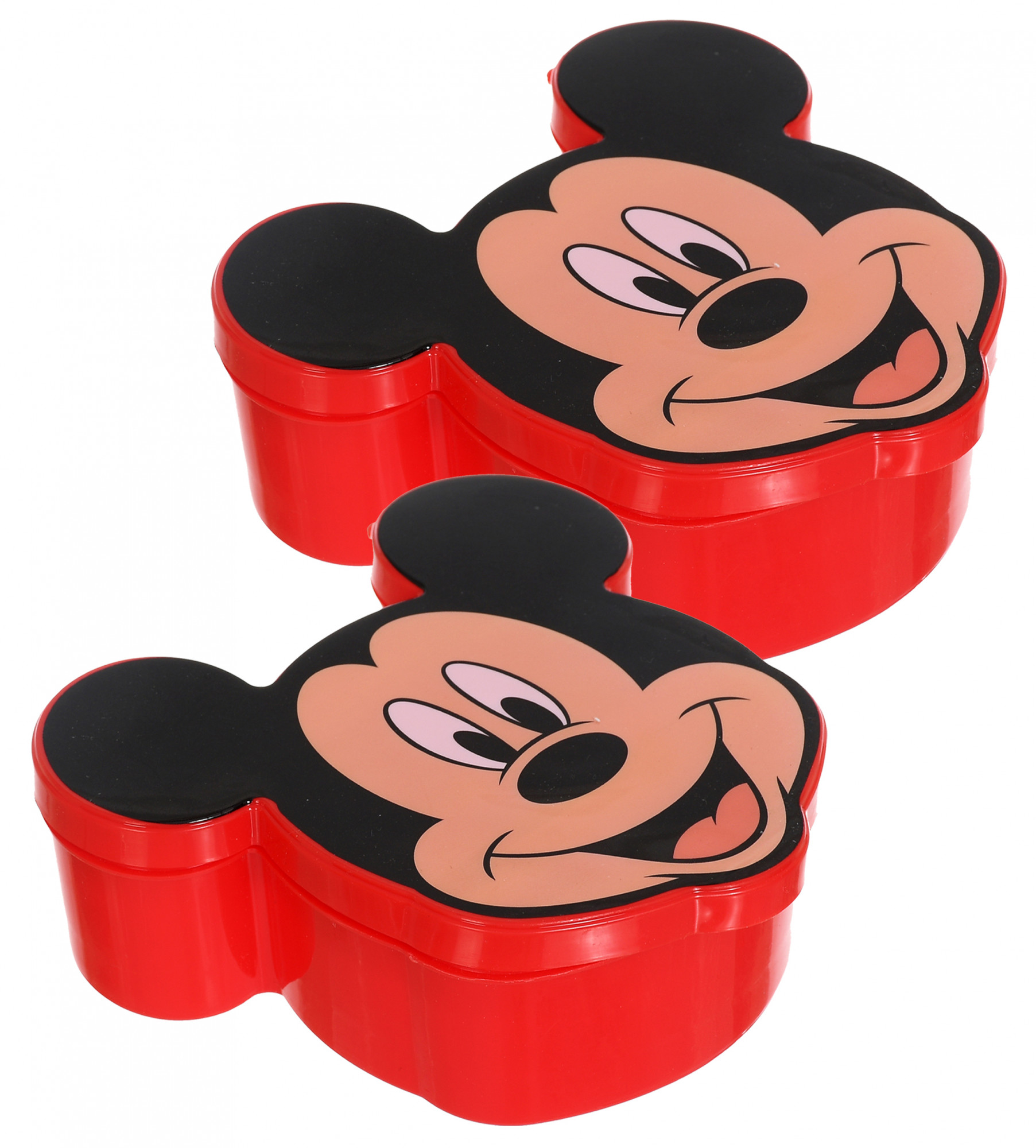 Kuber Industries Mickey Face Shaped Lunch Box for Kids, Food Storage Container Box, BPA Free On-the-Go Meal Prep Containers (Red)