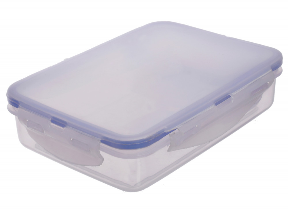 Kuber Industries Model-401 Unbreakable Plastic Medium Airtight Leakproof Transparent Lunch Box/Tiffin (Blue)-KUBMART1306