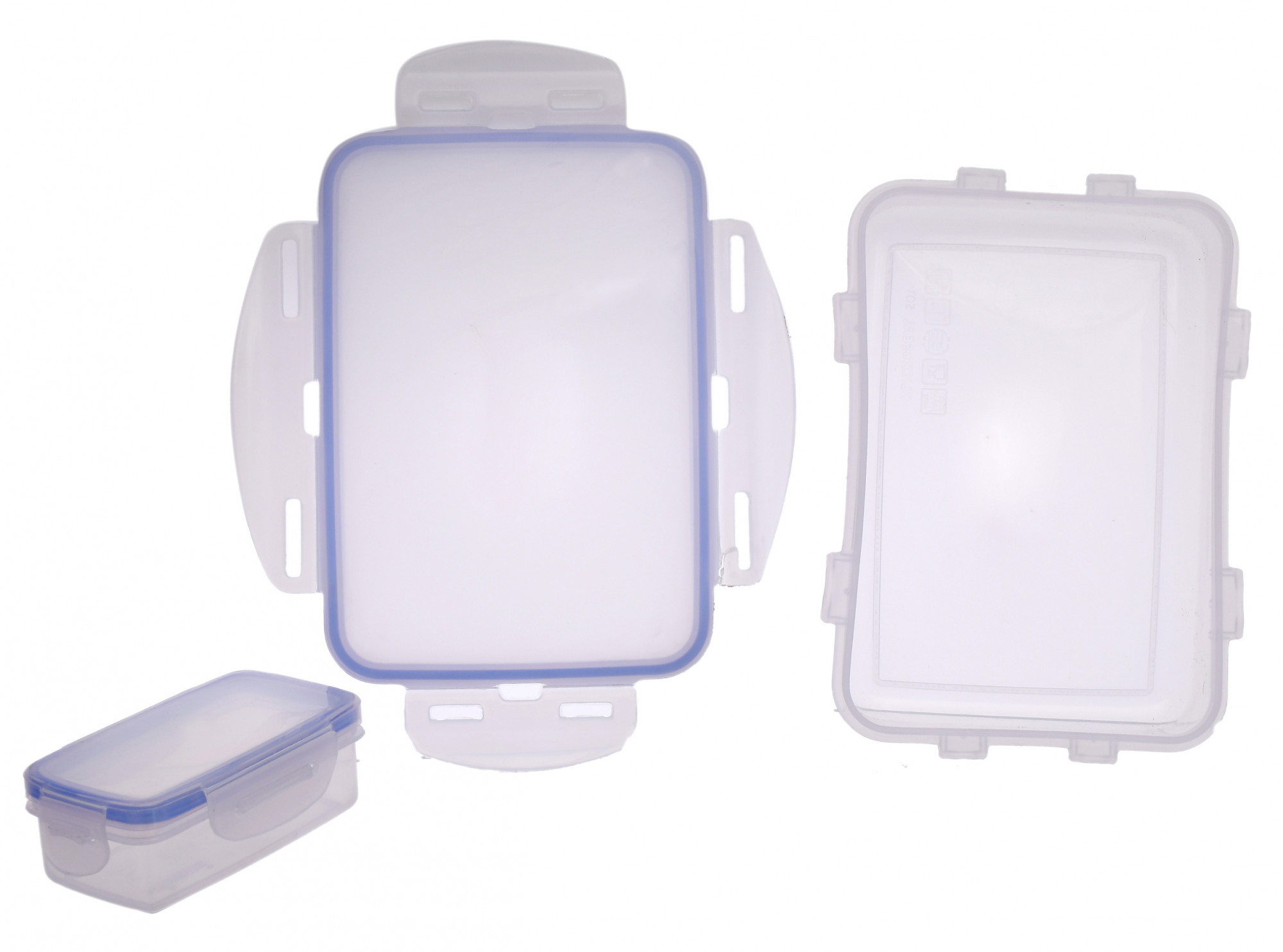 Kuber Industries Model-401 Unbreakable Plastic Medium Airtight Leakproof Transparent Lunch Box/Tiffin (Blue)-KUBMART1306