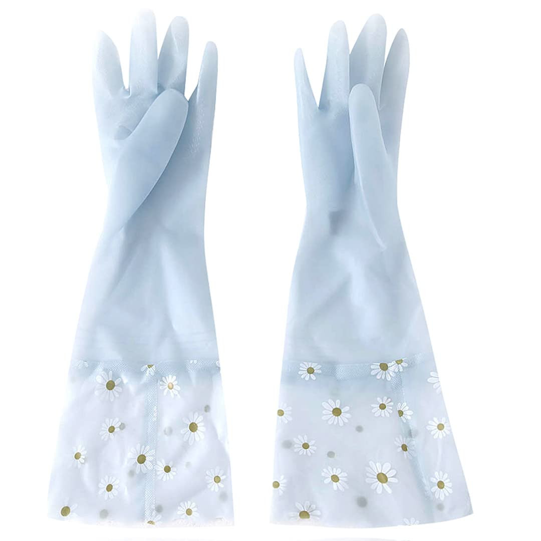 Kuber Industries Multi-Purpose Hand Gloves | Reusable Gardening Gloves | Long Elbow Gloves for Better Protection | Non-Slippery & Durable| Jelly Blue | Versatile and Protective Handwear