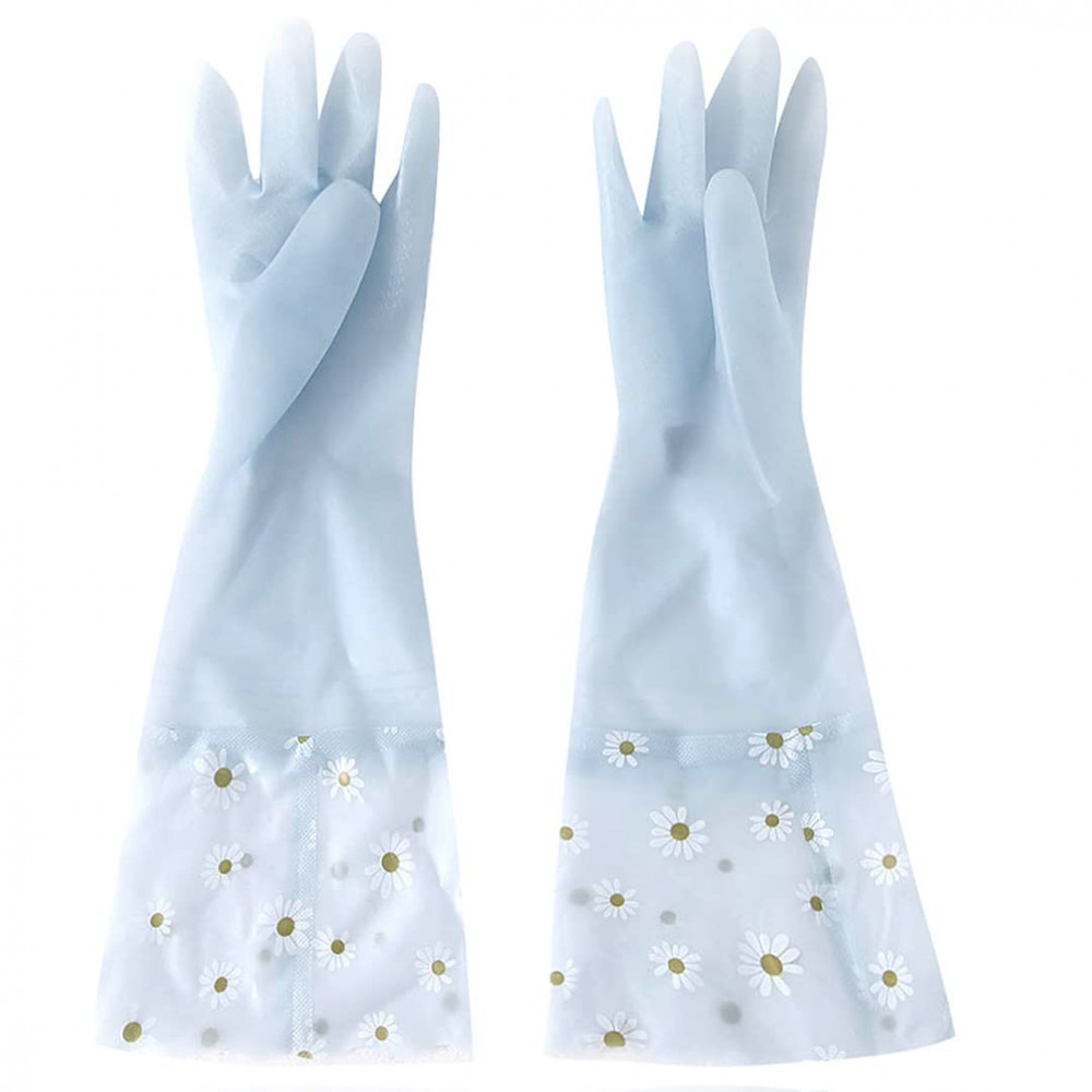 Kuber Industries Multi-Purpose Hand Gloves | Reusable Gardening Gloves | Long Elbow Gloves for Better Protection | Non-Slippery &amp; Durable| Jelly Blue | Versatile and Protective Handwear