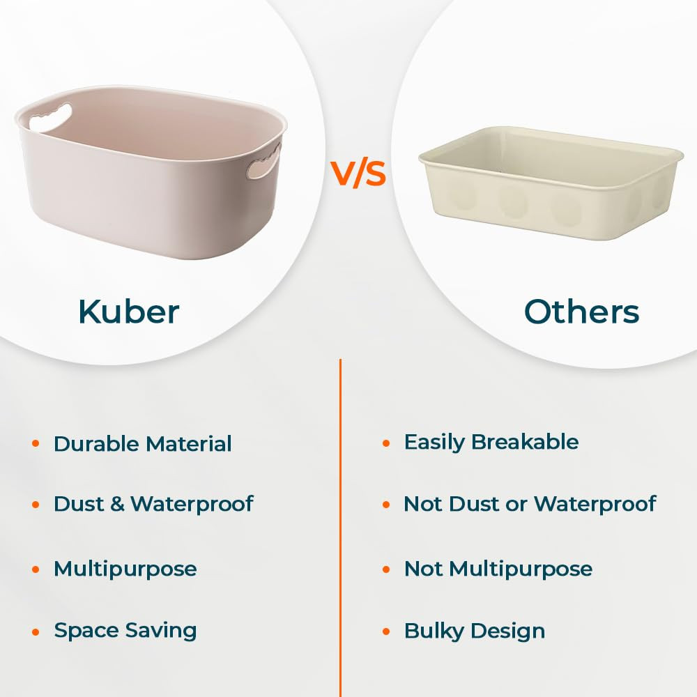 Kuber Industries Multipurpose Medium Storage Box With Handle|Basket For Cosmetic, Fruits, Storage 