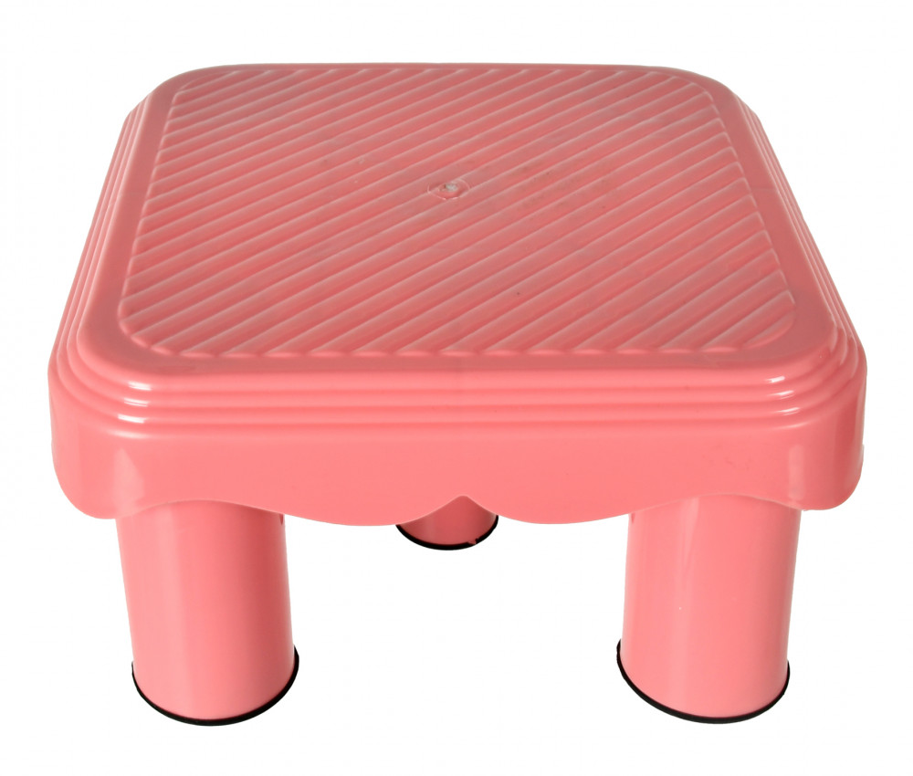 Kuber Industries Multipurposes Plastic Seating Stool/Patla (Pink)