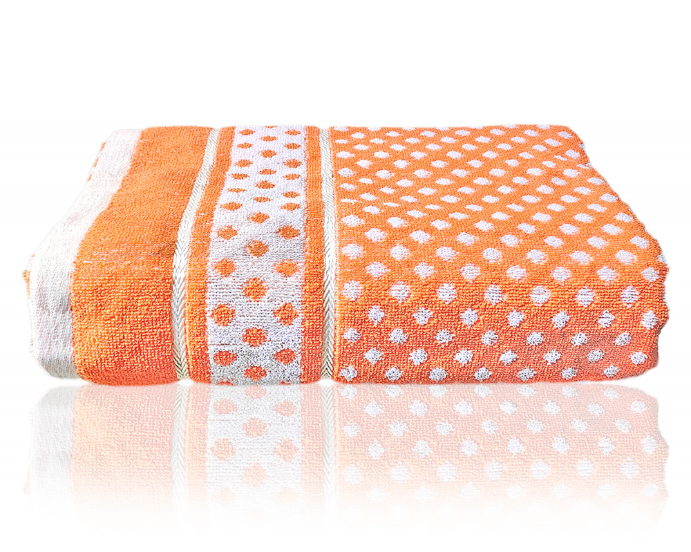 Kuber Industries Multiuses Dot Printed Soft Cotton Bath Towel, 30&quot;x60&quot;(Orange)