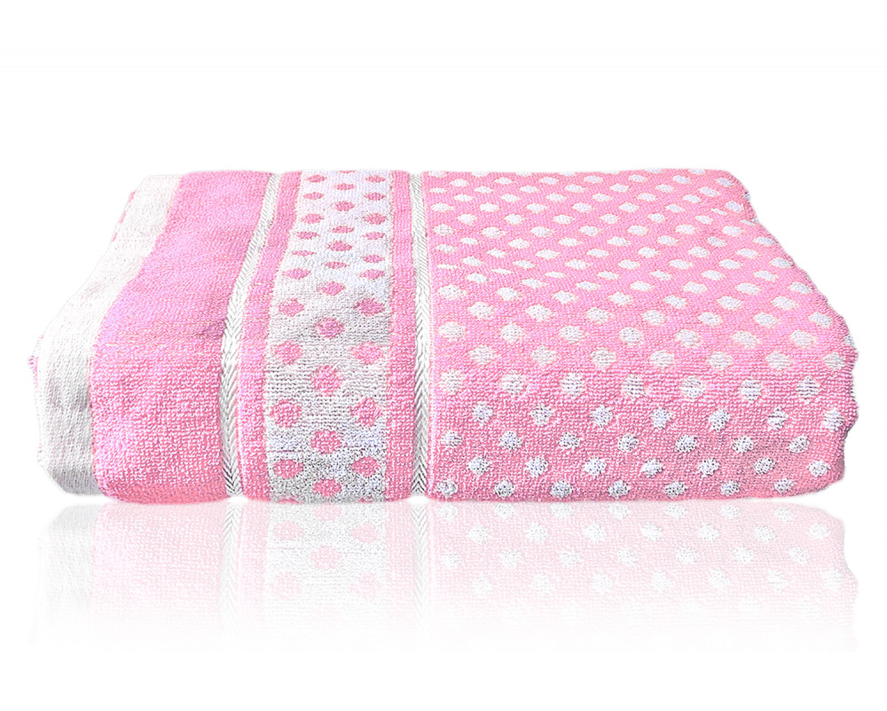 Kuber Industries Multiuses Dot Printed Soft Cotton Bath Towel, 30&quot;x60&quot;(Pink)