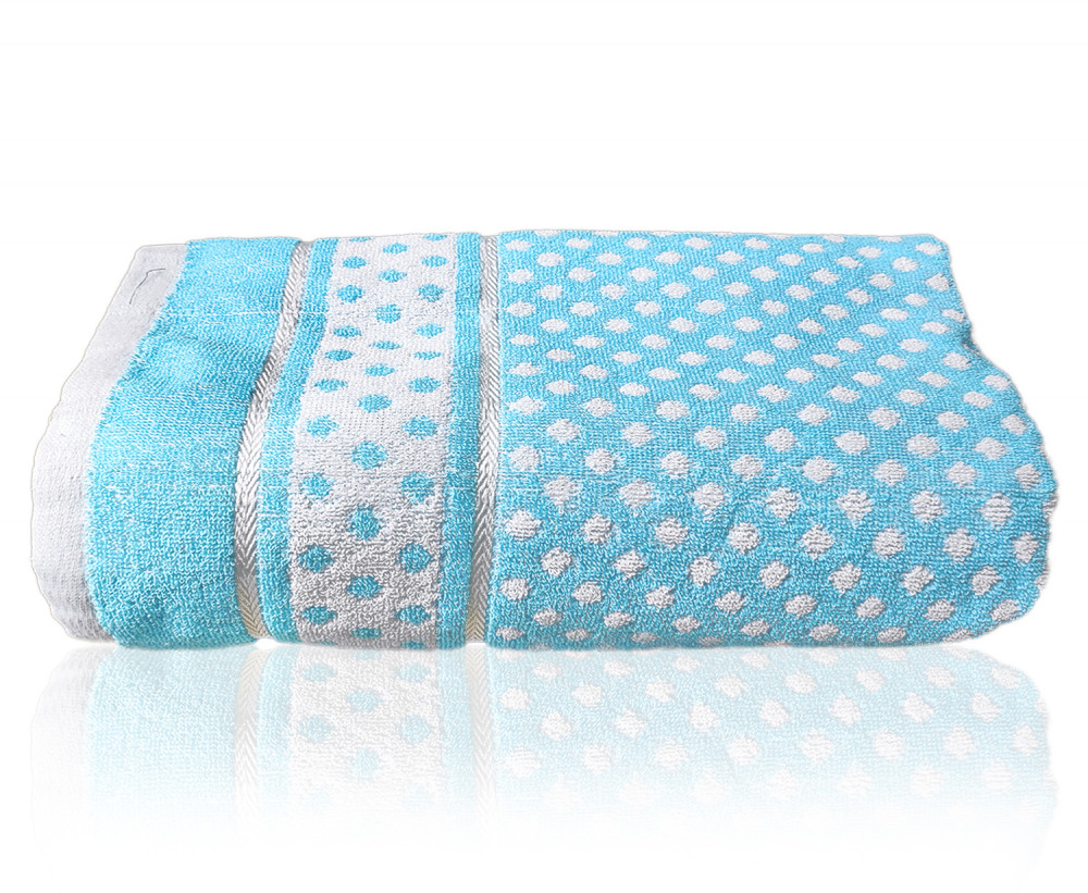 Kuber Industries Multiuses Dot Printed Soft Cotton Bath Towel, 30&quot;x60&quot;(Sky Blue)