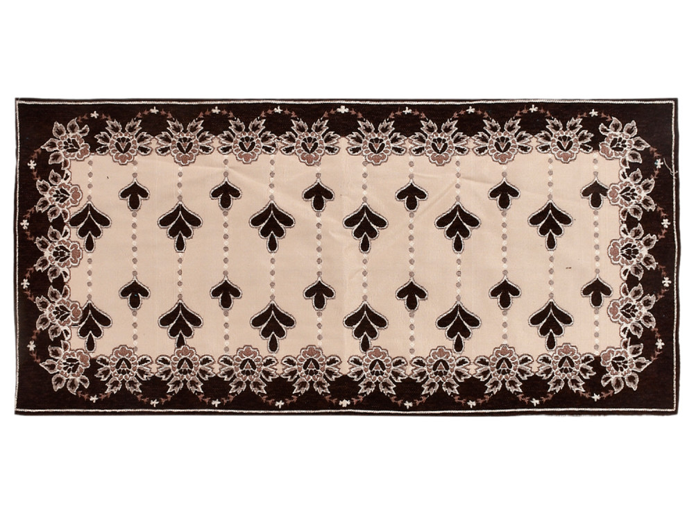 Kuber Industries Multiuses Floral Print Rectangular Cotton Table Runner for Dining and Center Table (Brown)