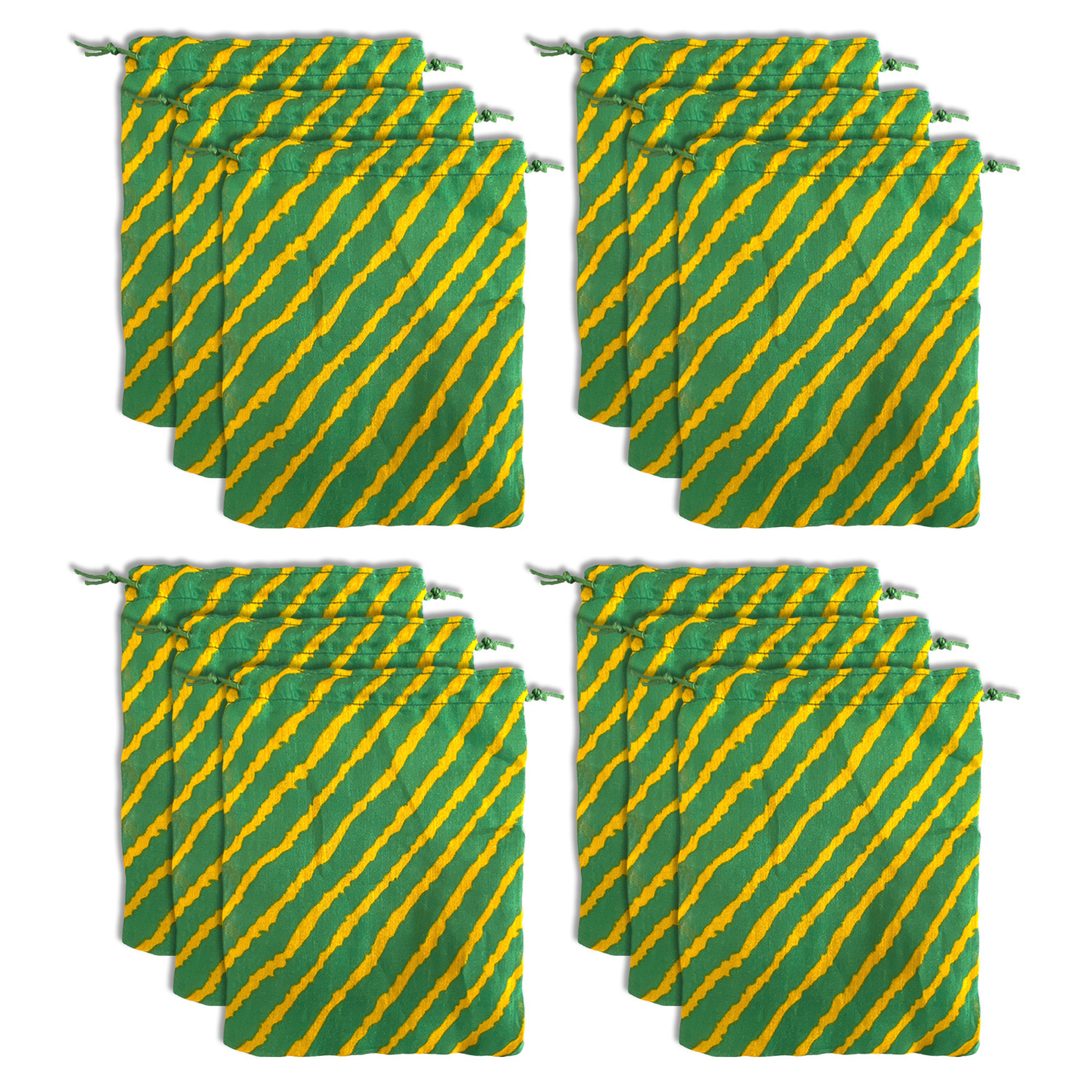 Kuber Industries Multiuses Lehriya Print Potli Bag for women With Drawstring(Green)