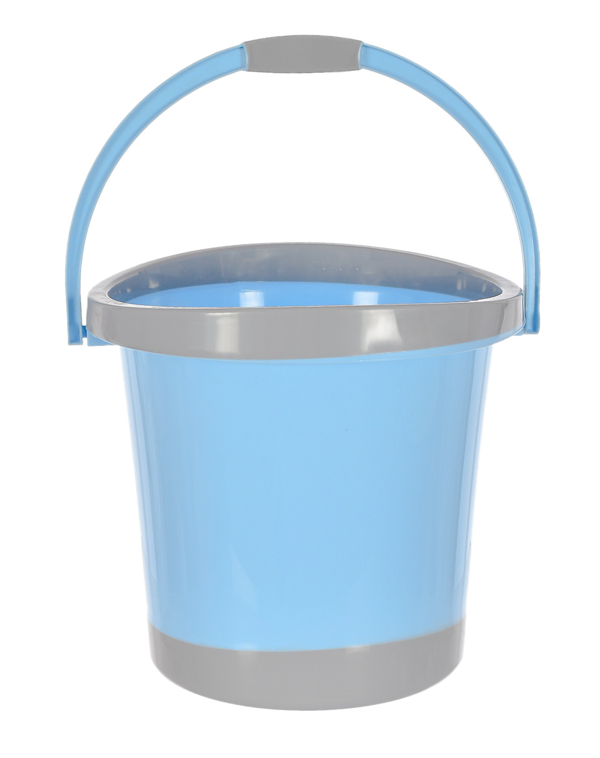 Kuber Industries Multiuses Plastic Bucket With Handle, 18 litre- Pack of 2 (Grey & Blue)-46KM0365