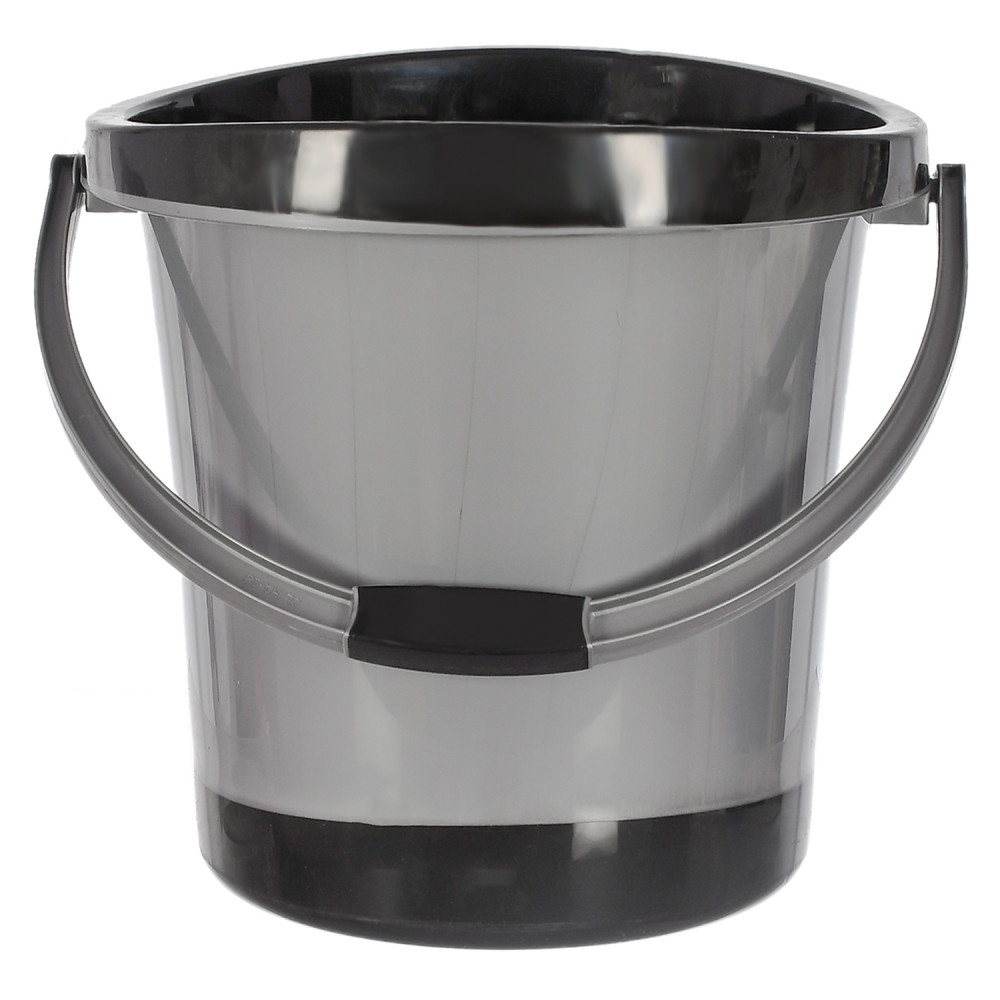 Kuber Industries Multiuses Plastic Bucket With Handle, 18 litre (Grey)-46KM0361