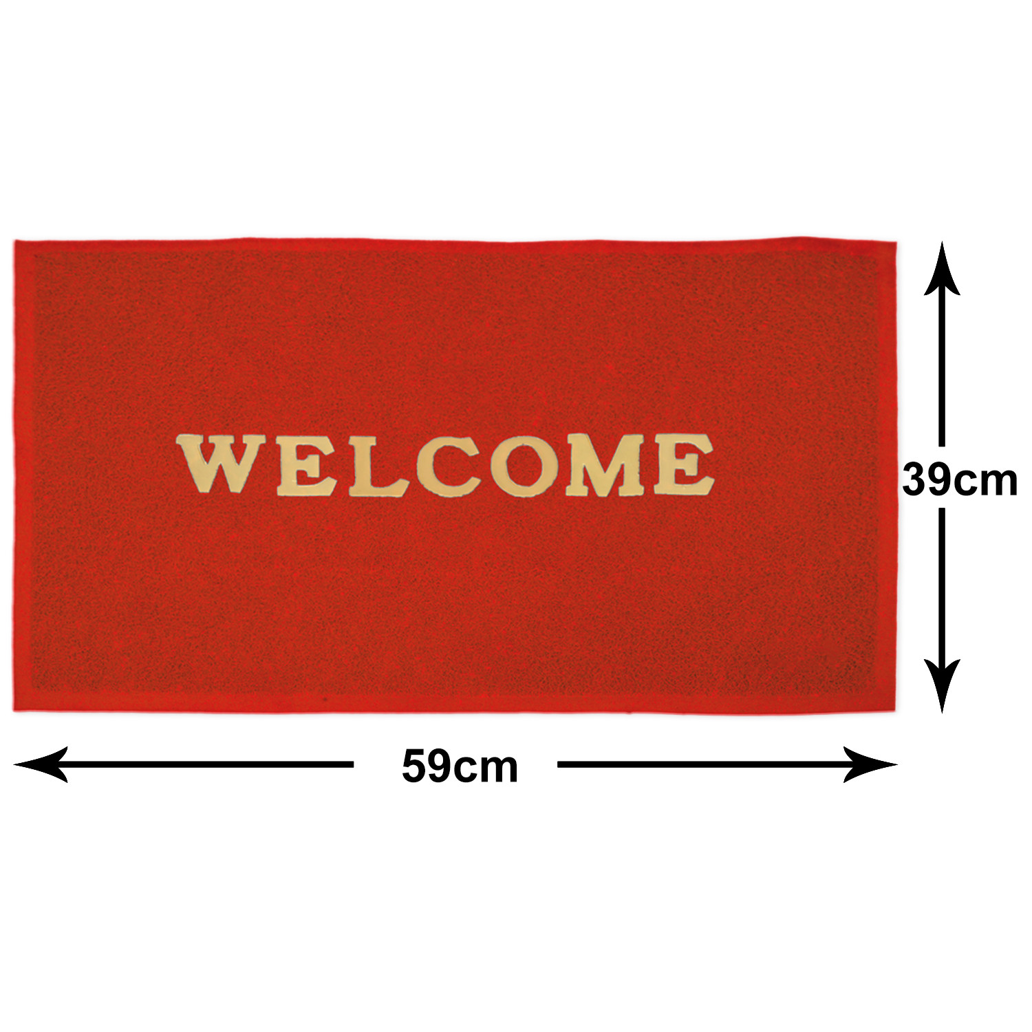 Kuber Industries Multiuses Rubber Anti Slip Welcome Door Mat For Home, Bedroom & Bathrooom (Red)