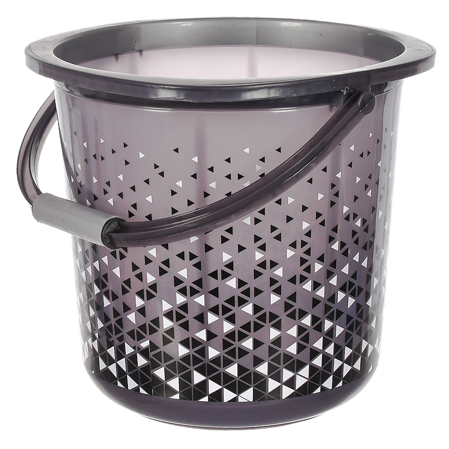 Kuber Industries Multiuses Tinted Print Plastic Bucket With Handle, 24 litre (Black)-46KM0343