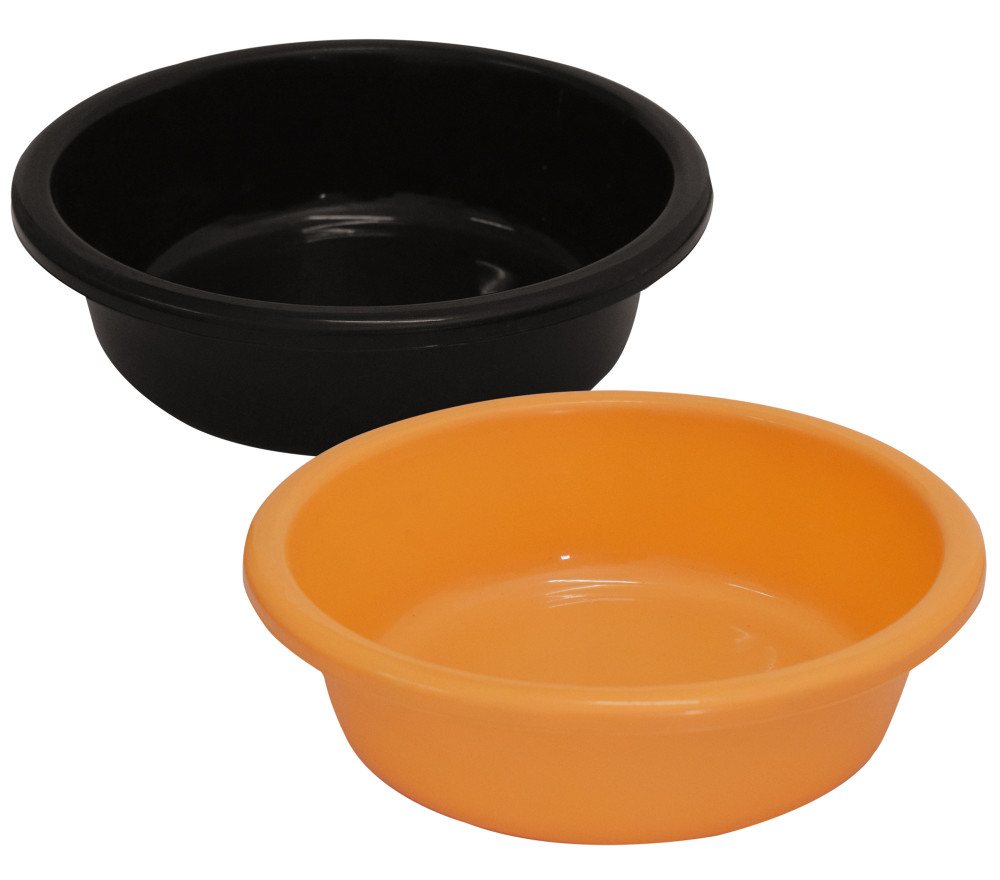 Kuber Industries Multiuses Unbreakable Plastic Knead Dough Basket/Basin Bowl For Home &amp; Kitchen 6 Ltr- Pack of 2 (Black &amp; Yellow)