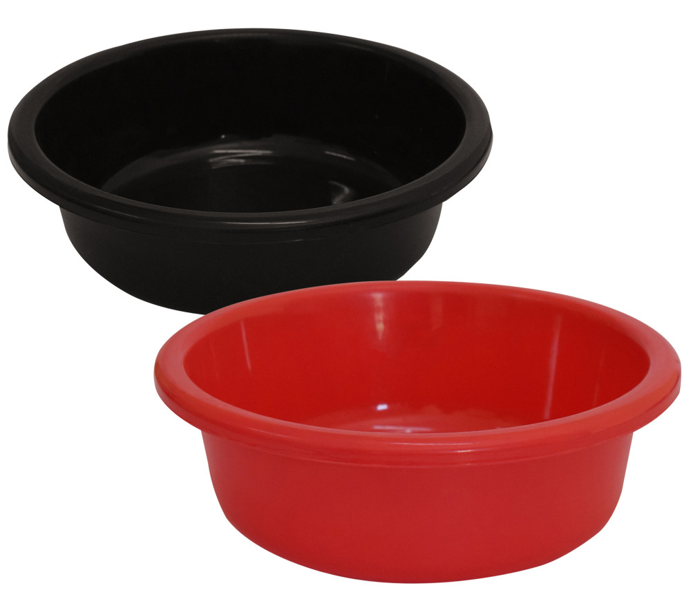Kuber Industries Multiuses Unbreakable Plastic Knead Dough Basket/Basin Bowl For Home &amp; Kitchen 6 Ltr- Pack of 2 (Black &amp; Red)