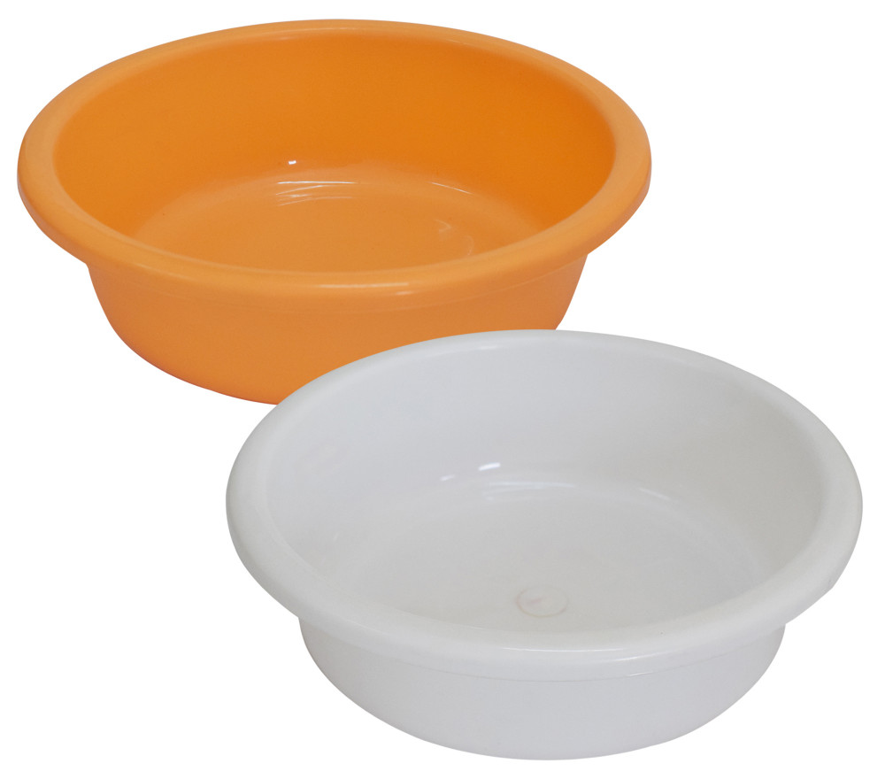 Kuber Industries Multiuses Unbreakable Plastic Knead Dough Basket/Basin Bowl For Home &amp; Kitchen 6 Ltr- Pack of 2 (Yellow &amp; White)