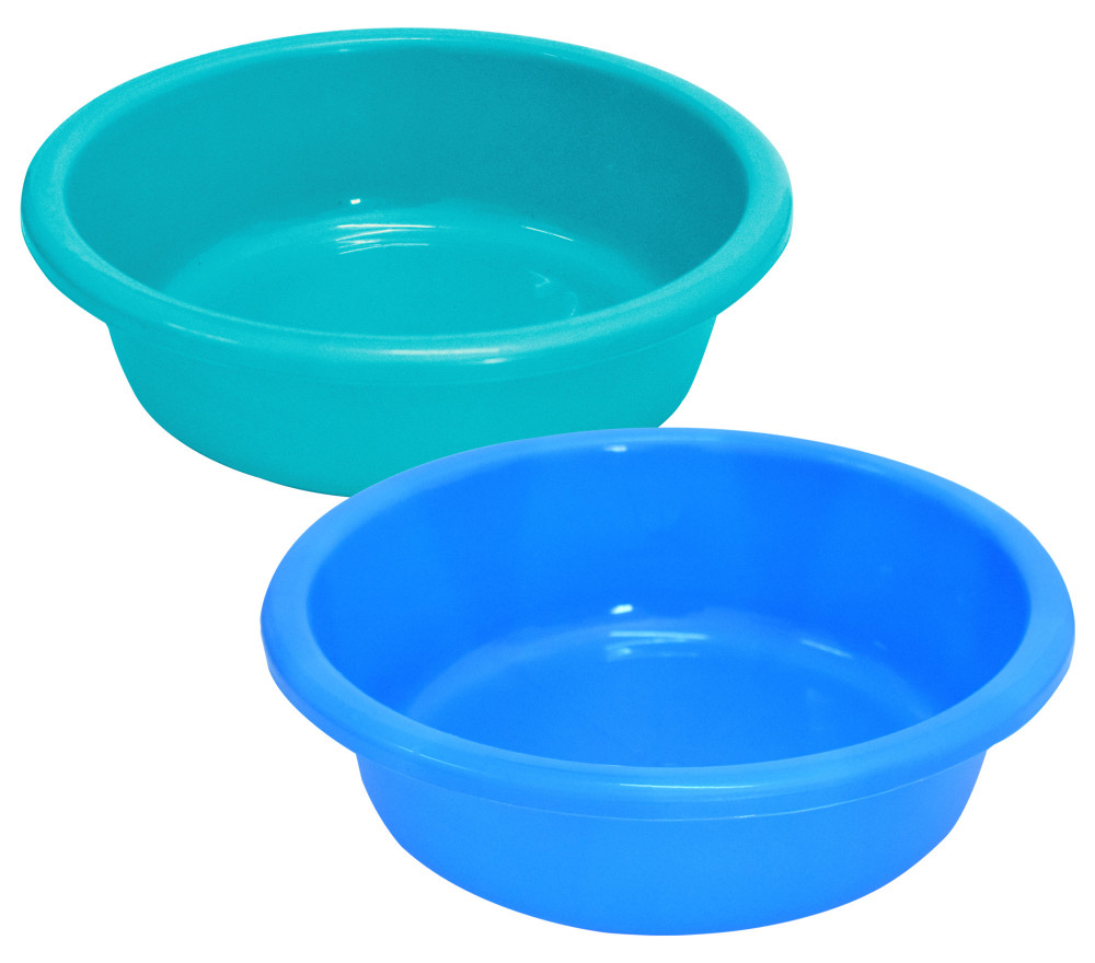 Kuber Industries Multiuses Unbreakable Plastic Knead Dough Basket/Basin Bowl For Home &amp; Kitchen 6 Ltr- Pack of 2 (Sky Blue &amp; Blue)