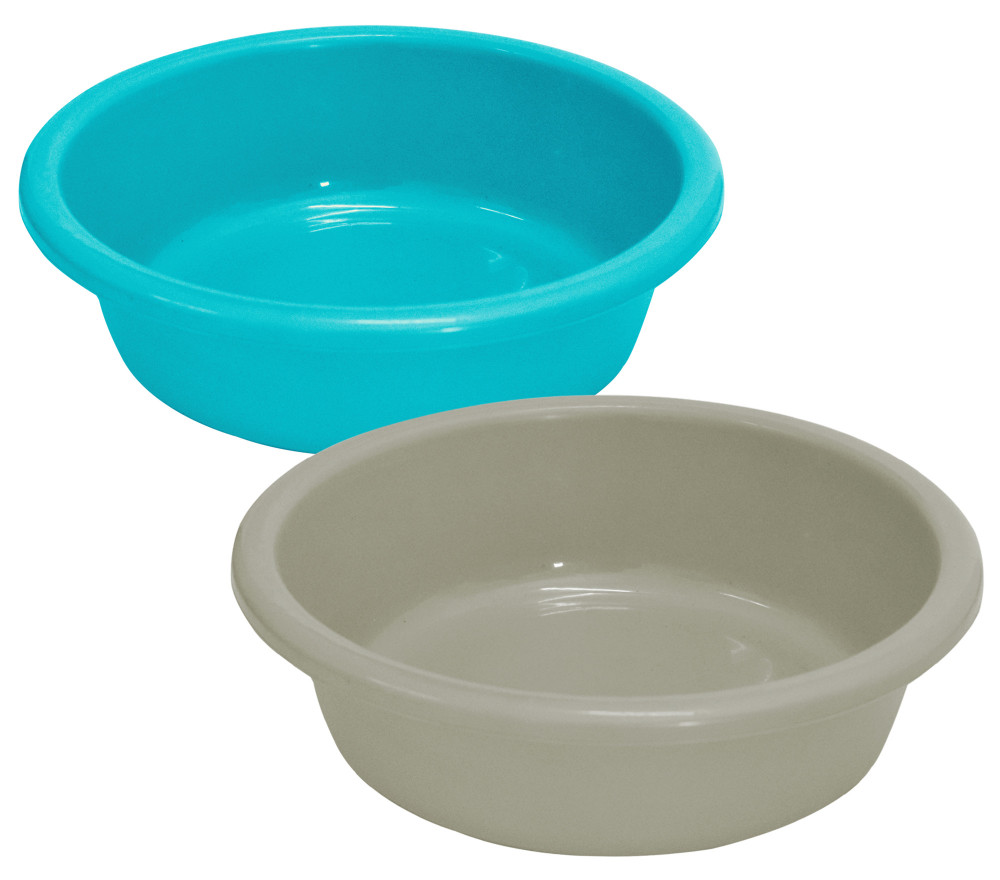 Kuber Industries Multiuses Unbreakable Plastic Knead Dough Basket/Basin Bowl For Home &amp; Kitchen 6 Ltr- Pack of 2 (Sky Blue &amp; Grey)