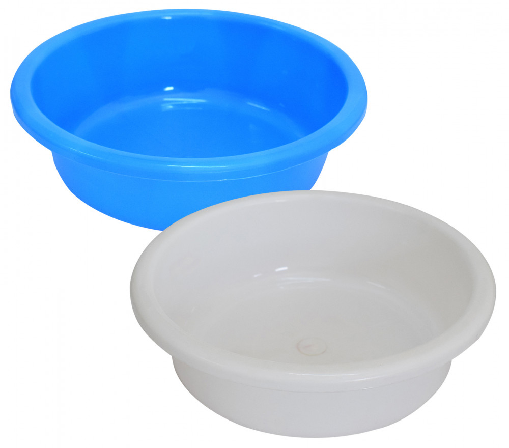 Kuber Industries Multiuses Unbreakable Plastic Knead Dough Basket/Basin Bowl For Home &amp; Kitchen 6 Ltr- Pack of 2 (Blue &amp; White )