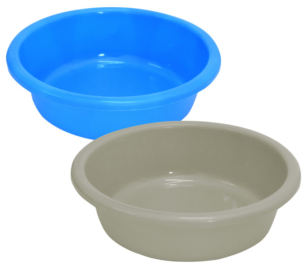Kuber Industries Multiuses Unbreakable Plastic Knead Dough Basket/Basin Bowl For Home &amp; Kitchen 6 Ltr- Pack of 2 (Blue &amp; Grey)