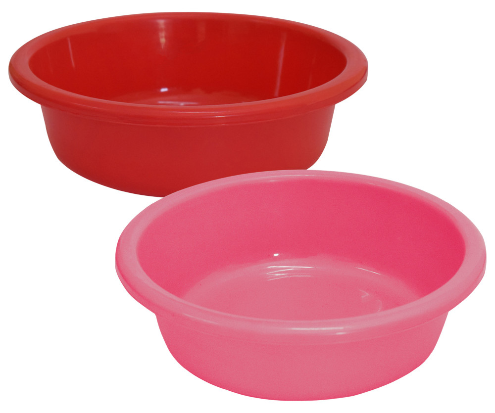 Kuber Industries Multiuses Unbreakable Plastic Knead Dough Basket/Basin Bowl For Home &amp; Kitchen 6 Ltr- Pack of 2 (Red &amp; Pink)