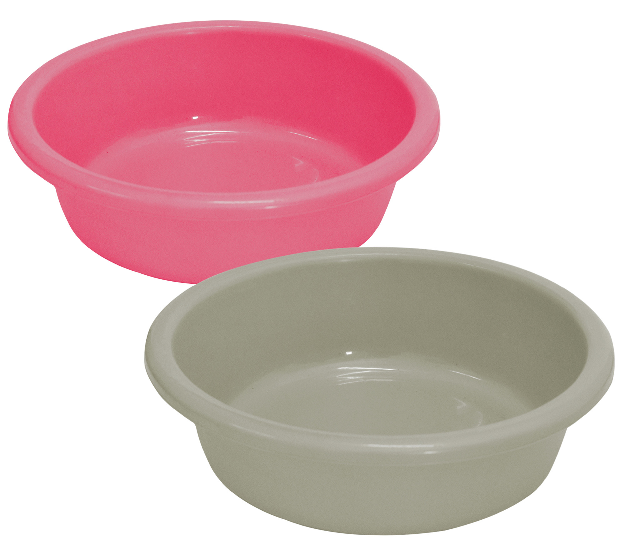 Kuber Industries Multiuses Unbreakable Plastic Knead Dough Basket/Basin Bowl For Home & Kitchen 6 Ltr- Pack of 2 (Pink & Grey)