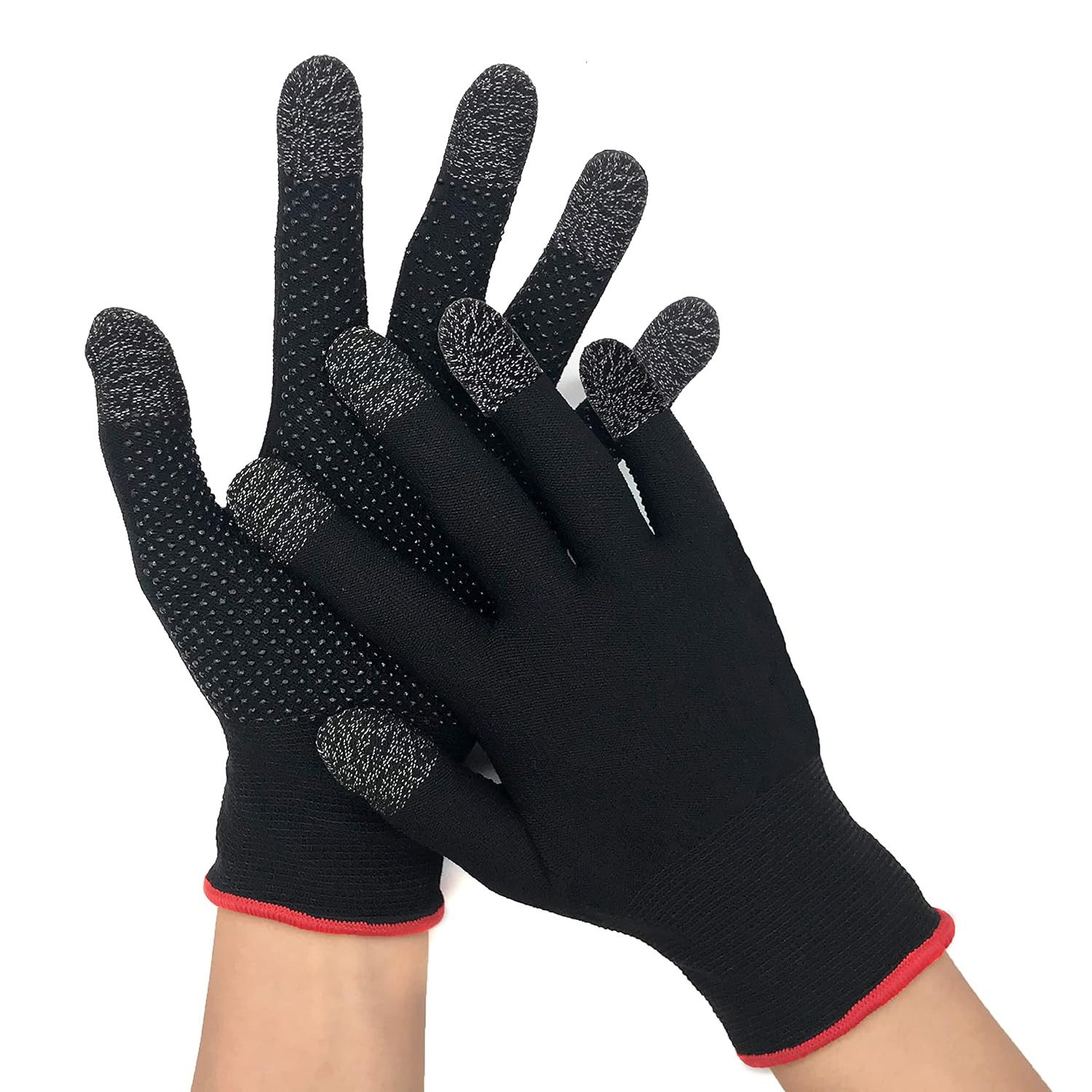 Kuber Industries Non-Slip Warm Five-Finger Touch screen Gaming Gloves (MH-TG001)- Black